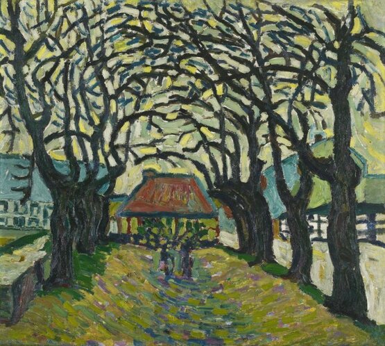 Expressionismus - Wilhelm Morgner - Weg mit kahlen Bäumen