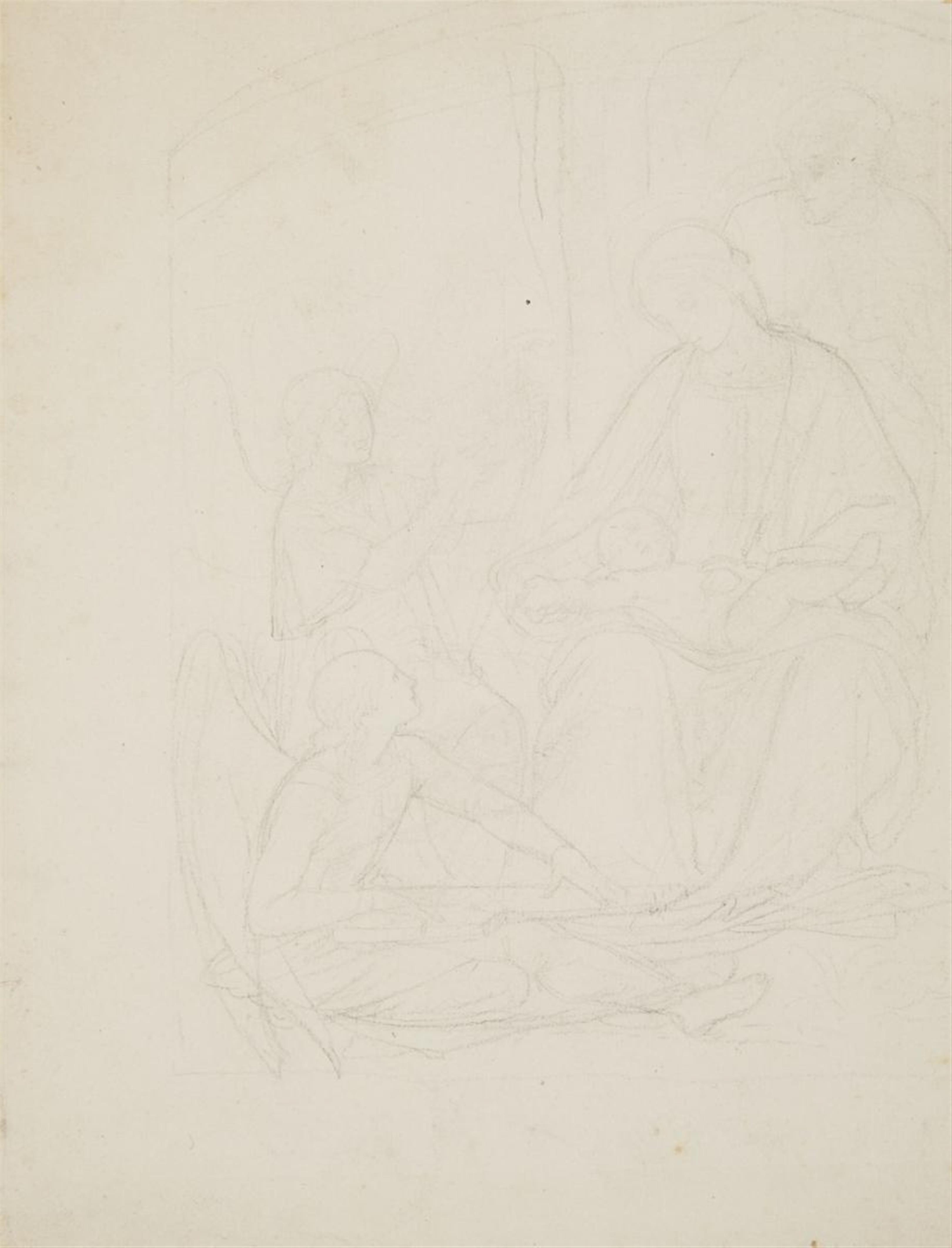 Eduard Jakob von Steinle - DESIGN FOR A MURAL WITH THE ADORATION OF AN IMAGE OF THE MADONNA - image-2