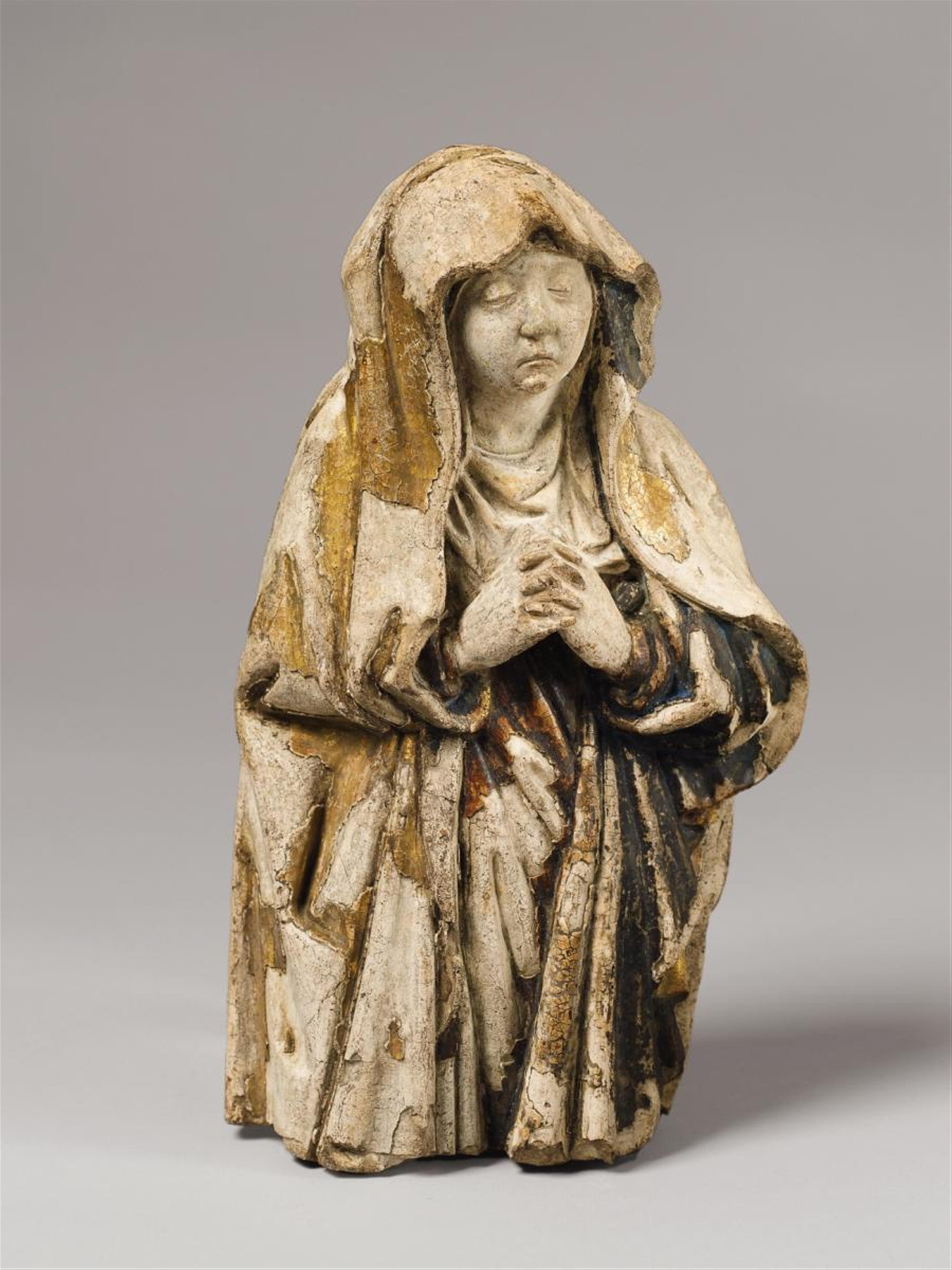 A MID 15TH CENTURY TERRACOTTA FIGURE OF THE MOURNING VIRGIN, PROBABLY UTRECHT - image-1