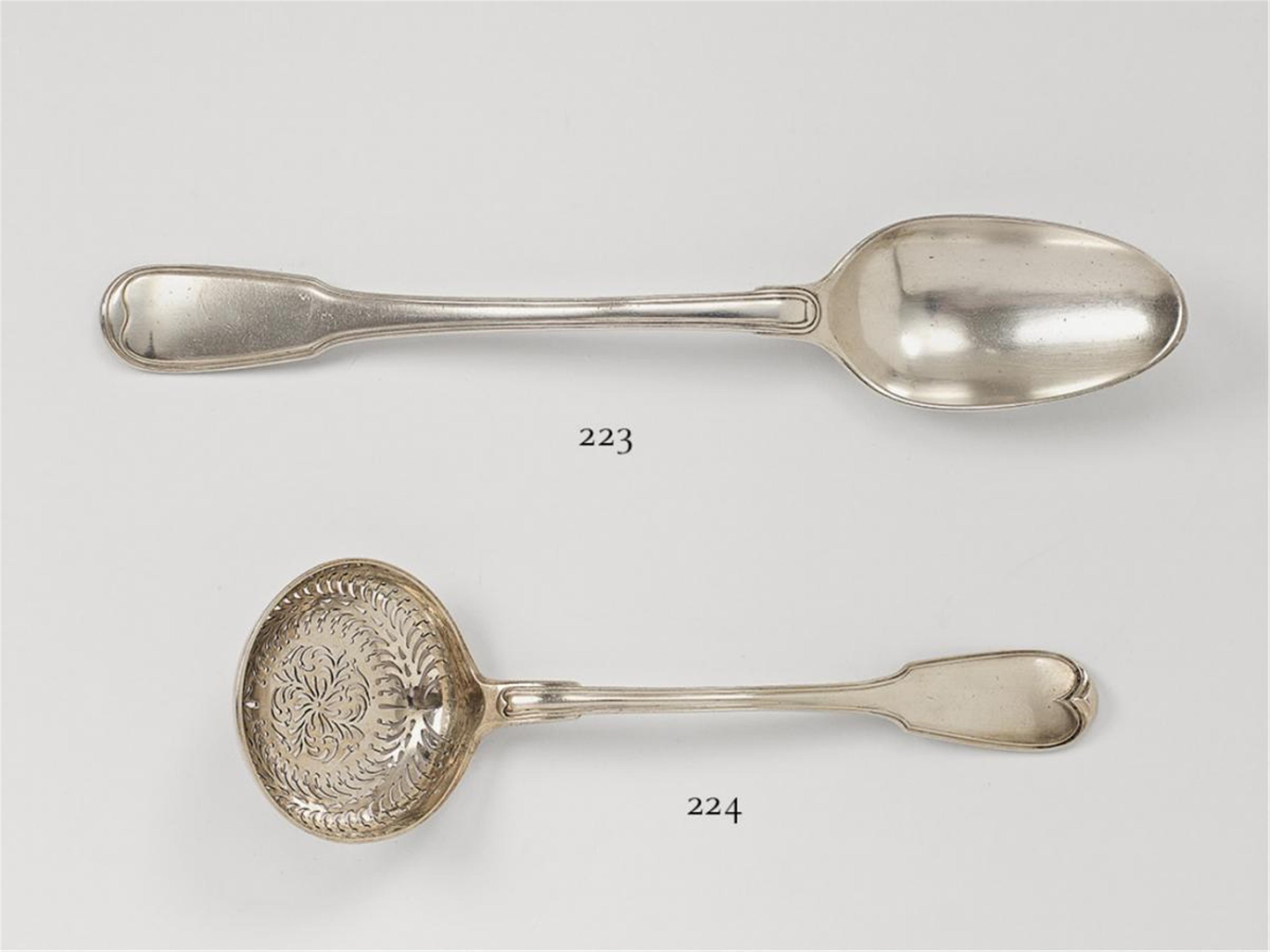 A Strasbourg silver ragout spoon. Marks of Jean-Louis III Imlin, 1760. - image-1