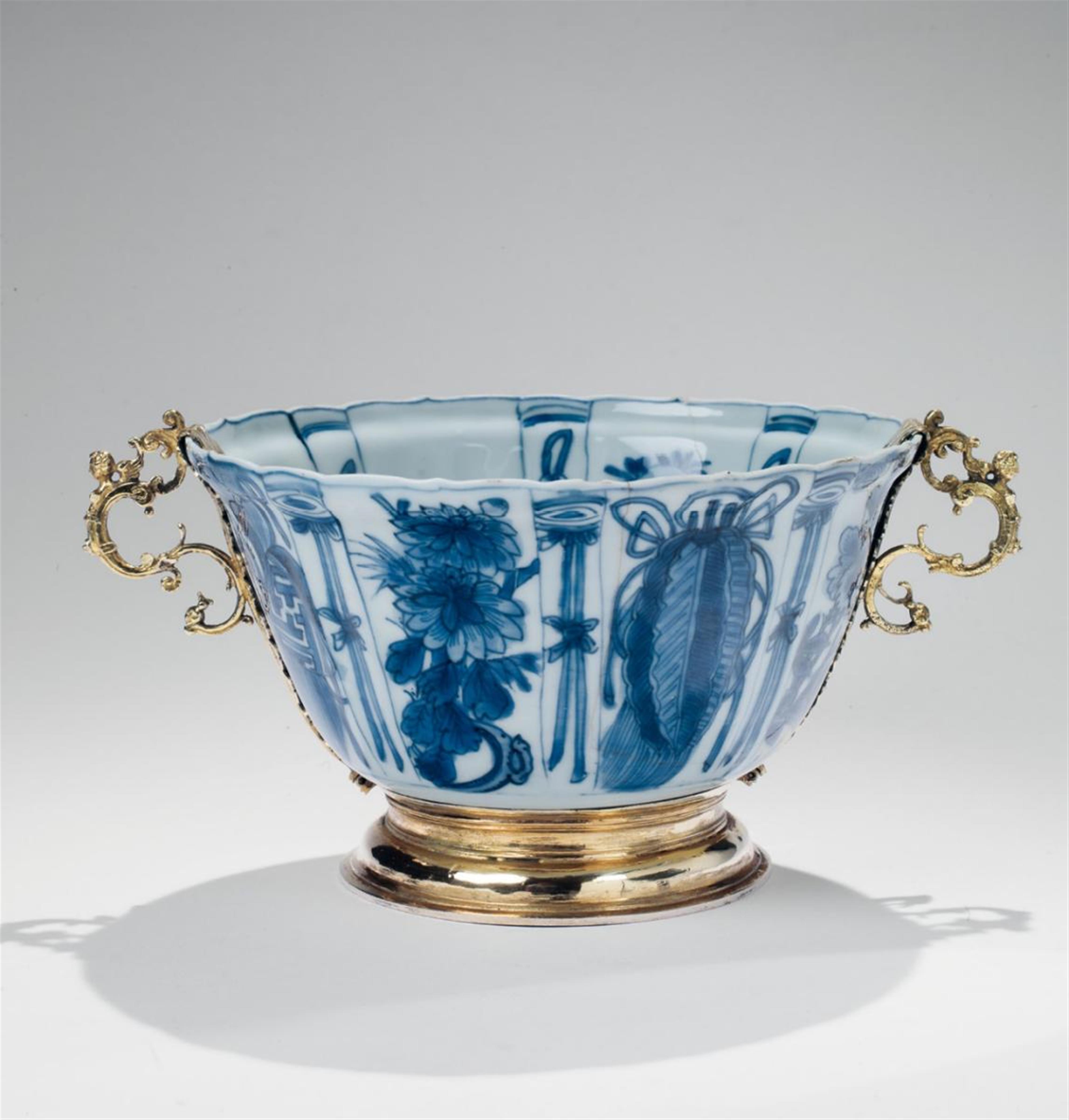 A vermeil-mounted Chinese porcelain crow cup. - image-1