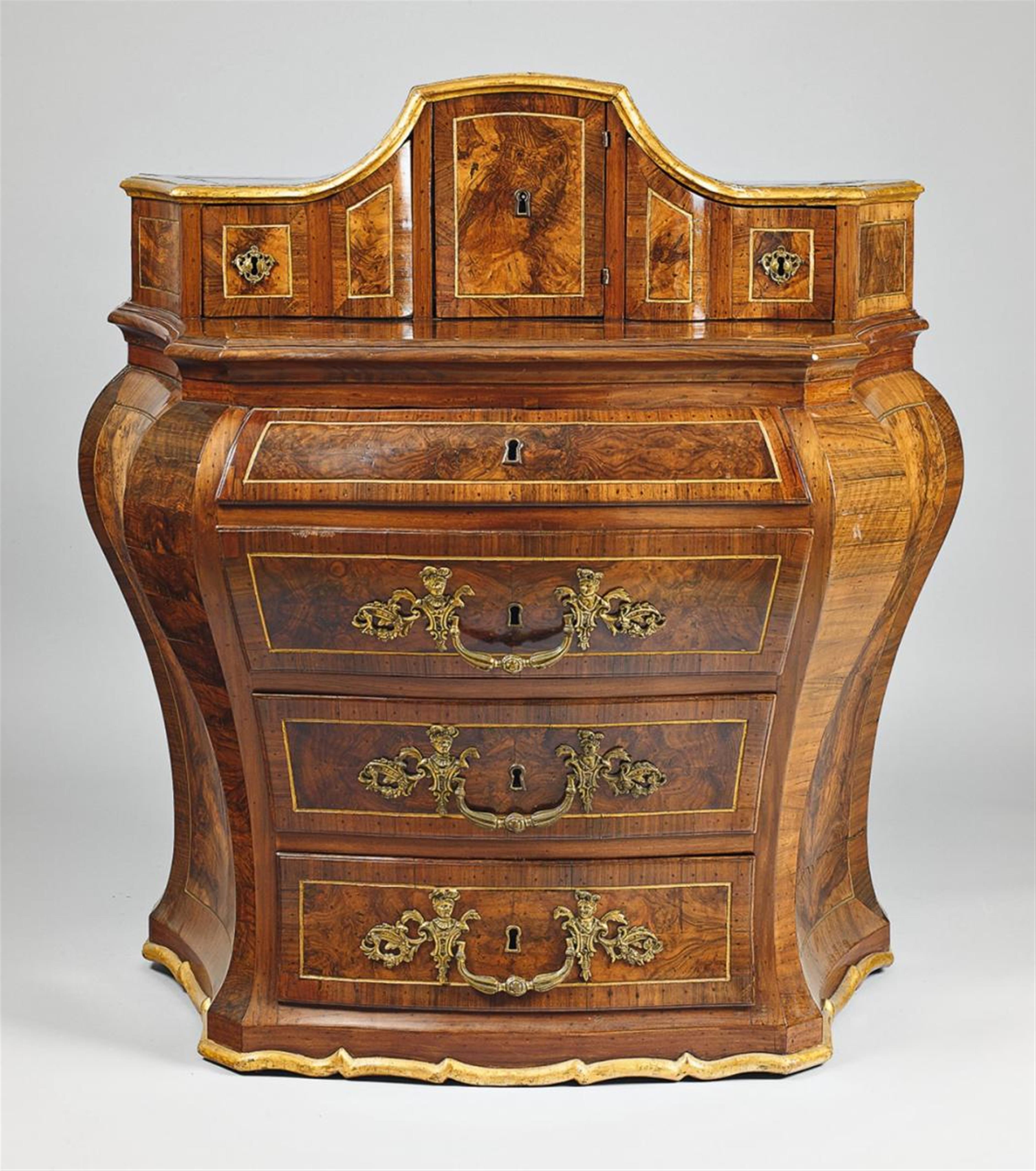 An Italian ormolu-mounted breakfront tabernacle chest of drawers - image-1