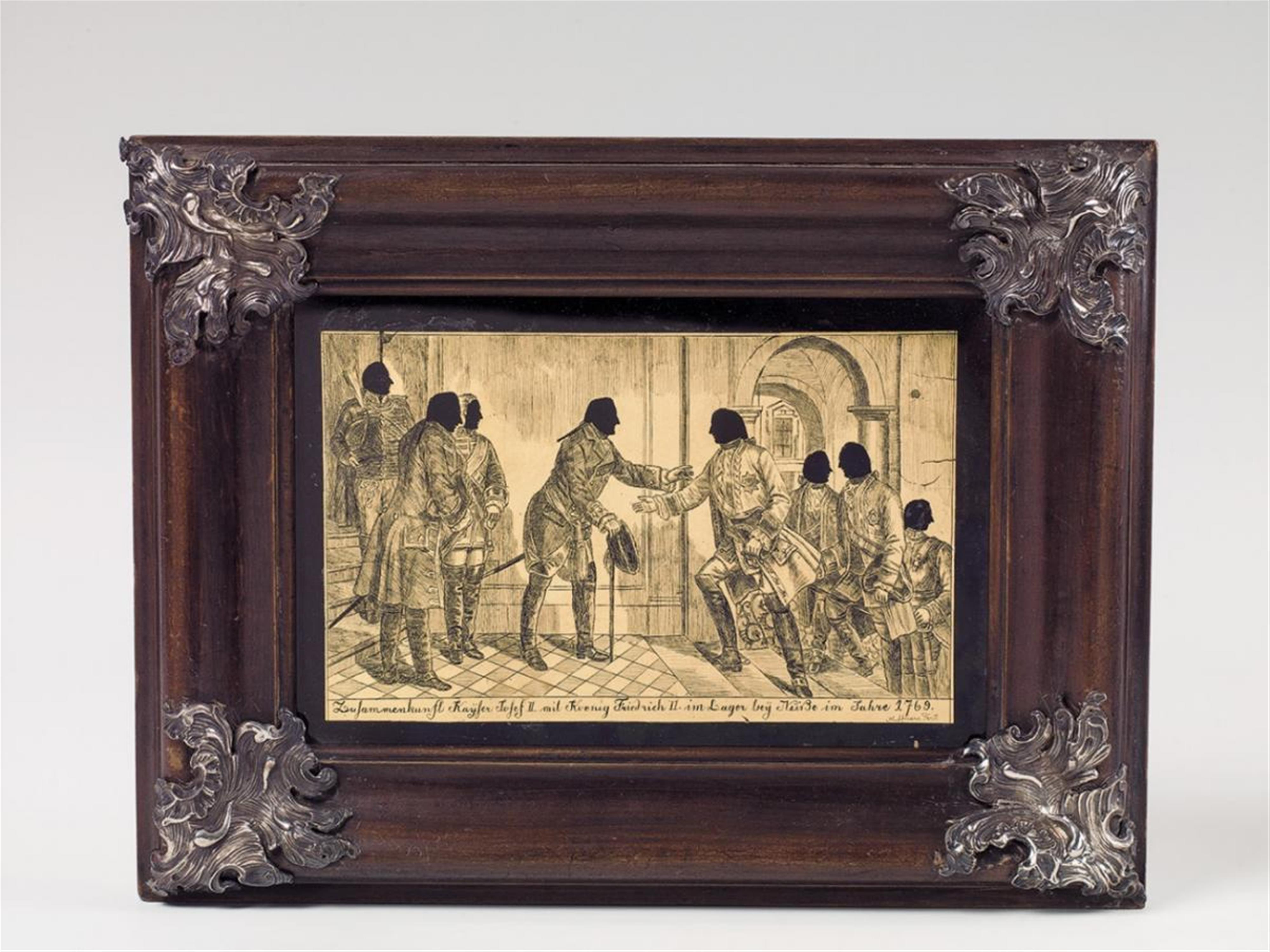 A verre eglomisé depiction of Frederick II's meeting with Emperor Joseph II - image-1