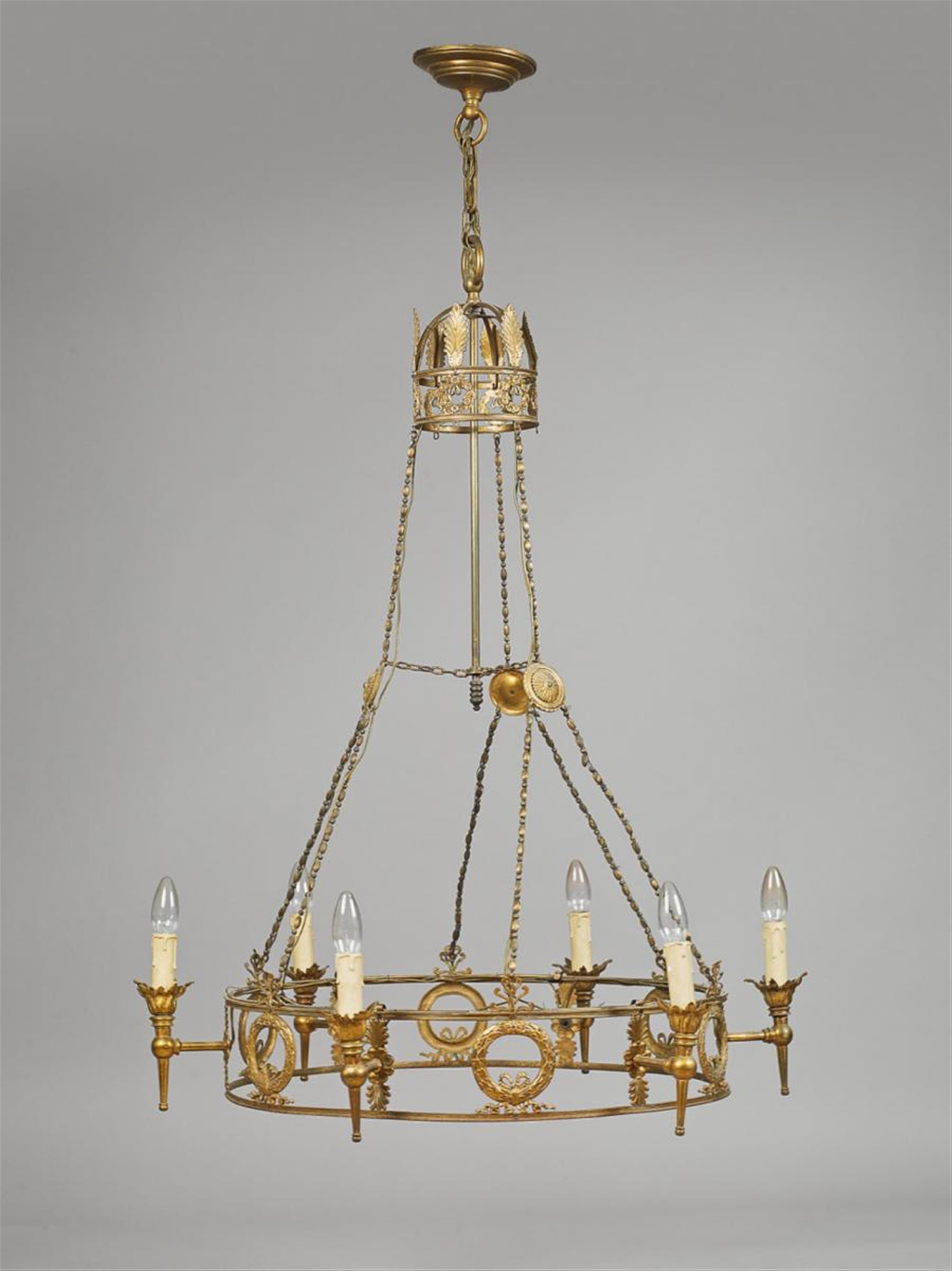 A German fire-gilt bronze chandelier - image-1