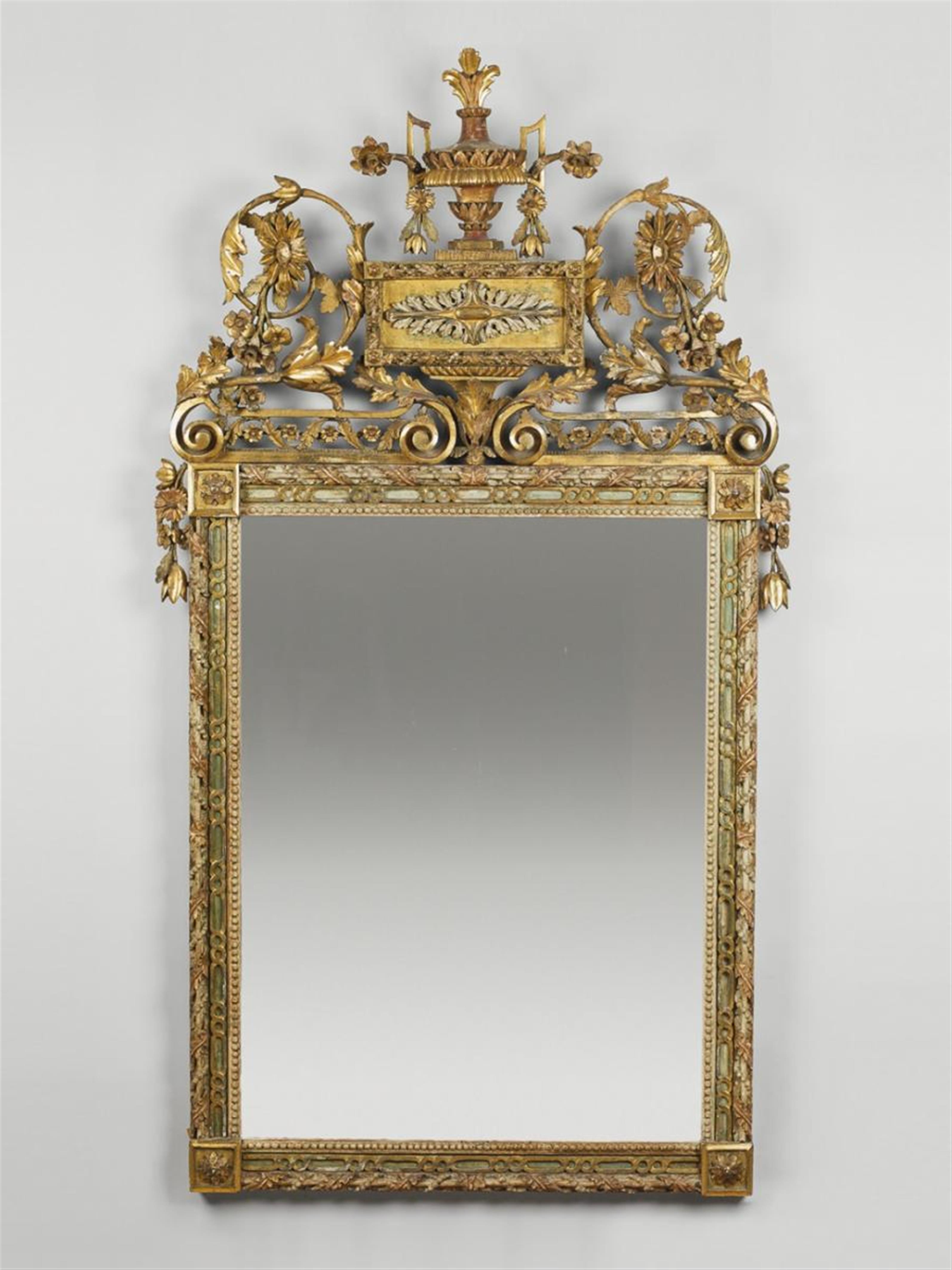 A North German neoclassical giltwood and painted mirror - image-1