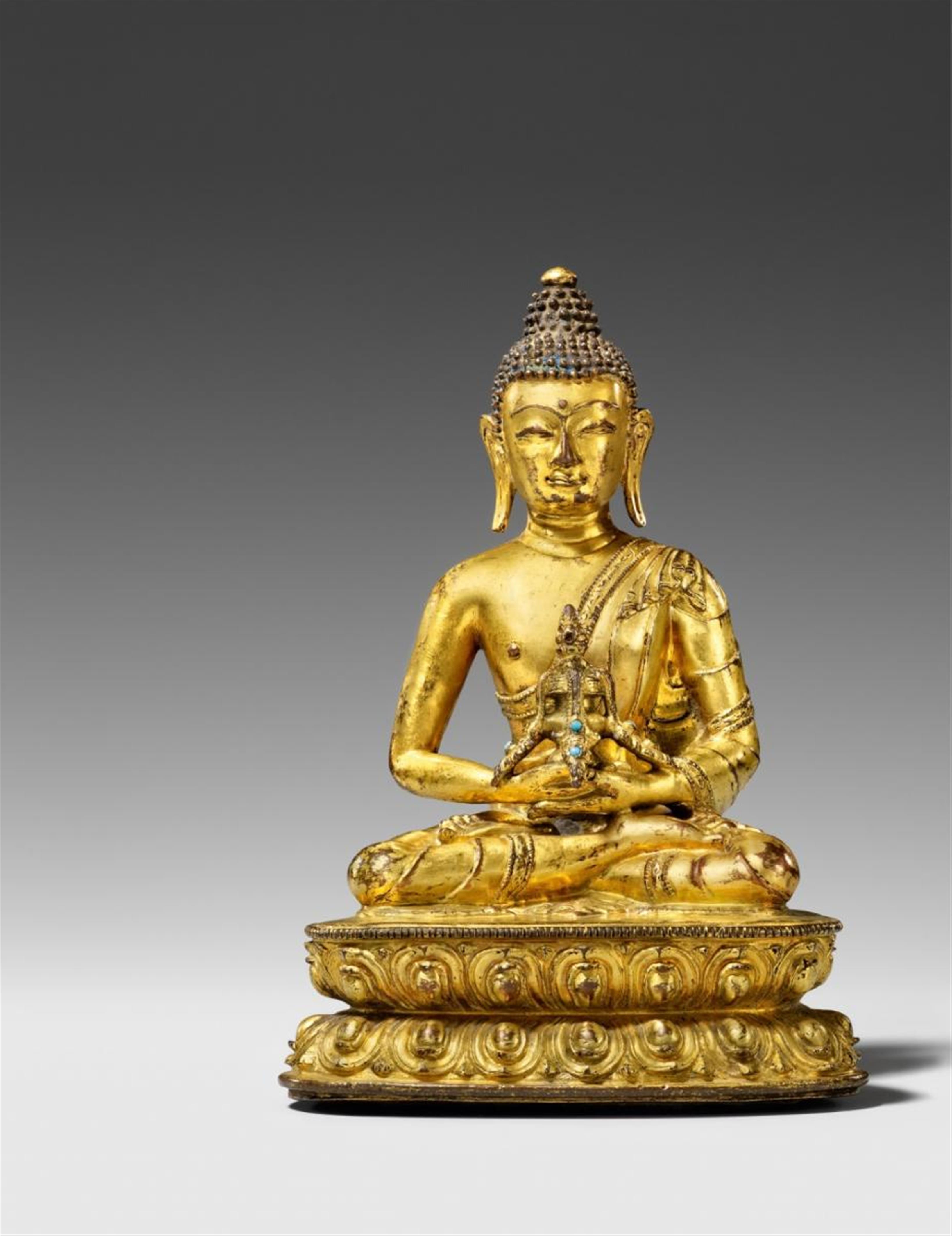Buddha Amitayus. Feuervergoldete Bronze. Tibet. 16./17. Jh. - image-1
