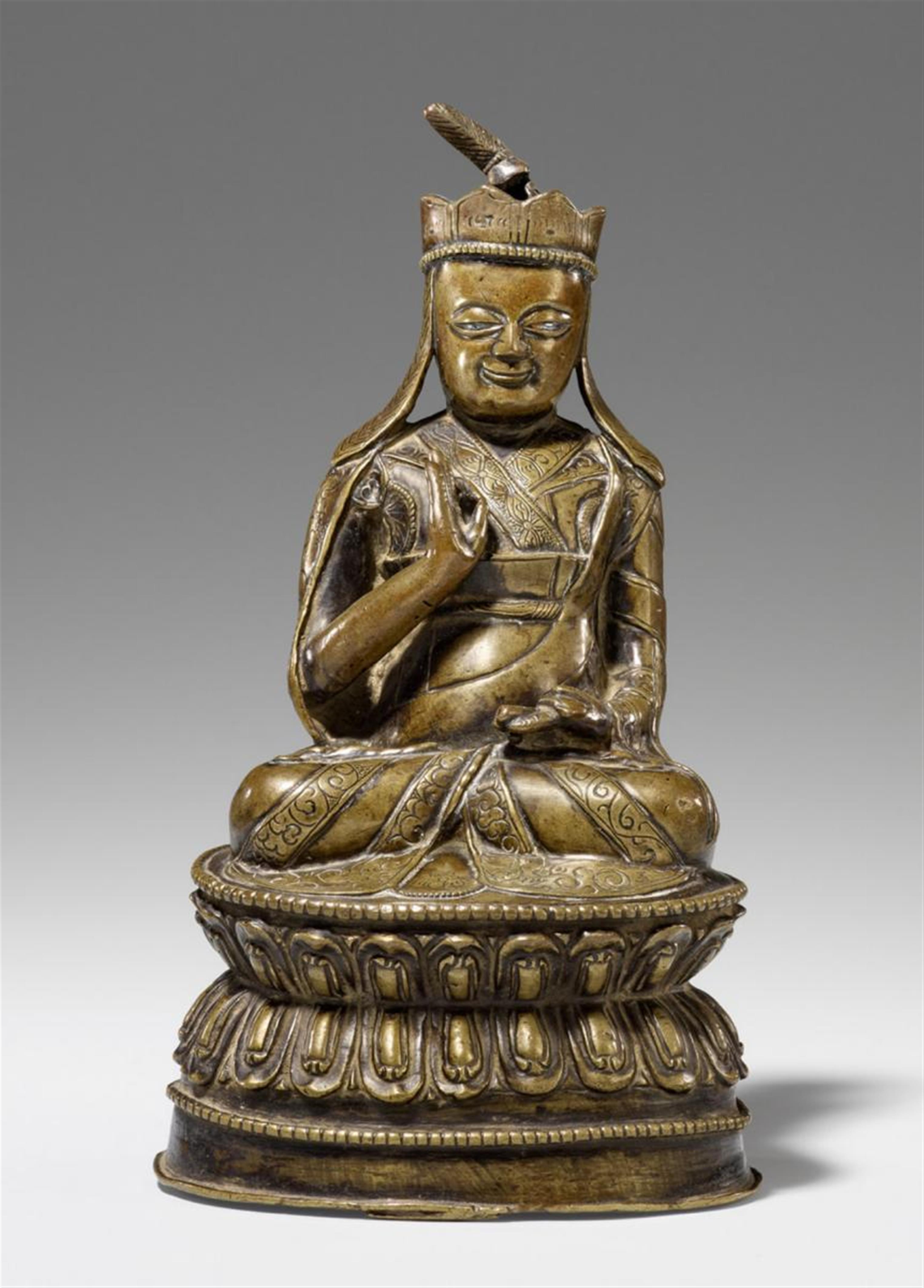 Padmasambhava. Bronze. Tibet. 16./17. Jh. - image-1