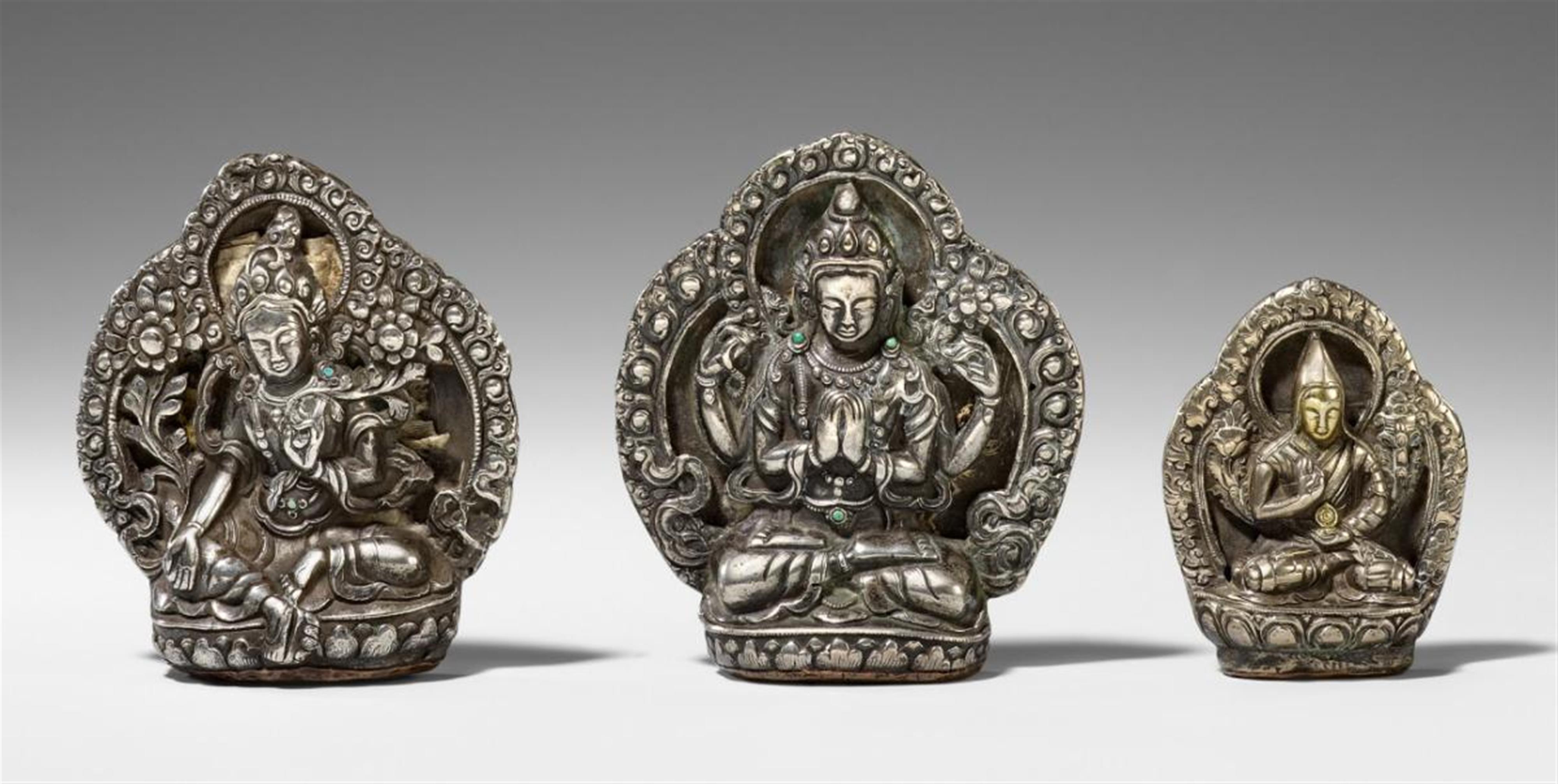 Drei Figuren. Silber. Tibet - image-1