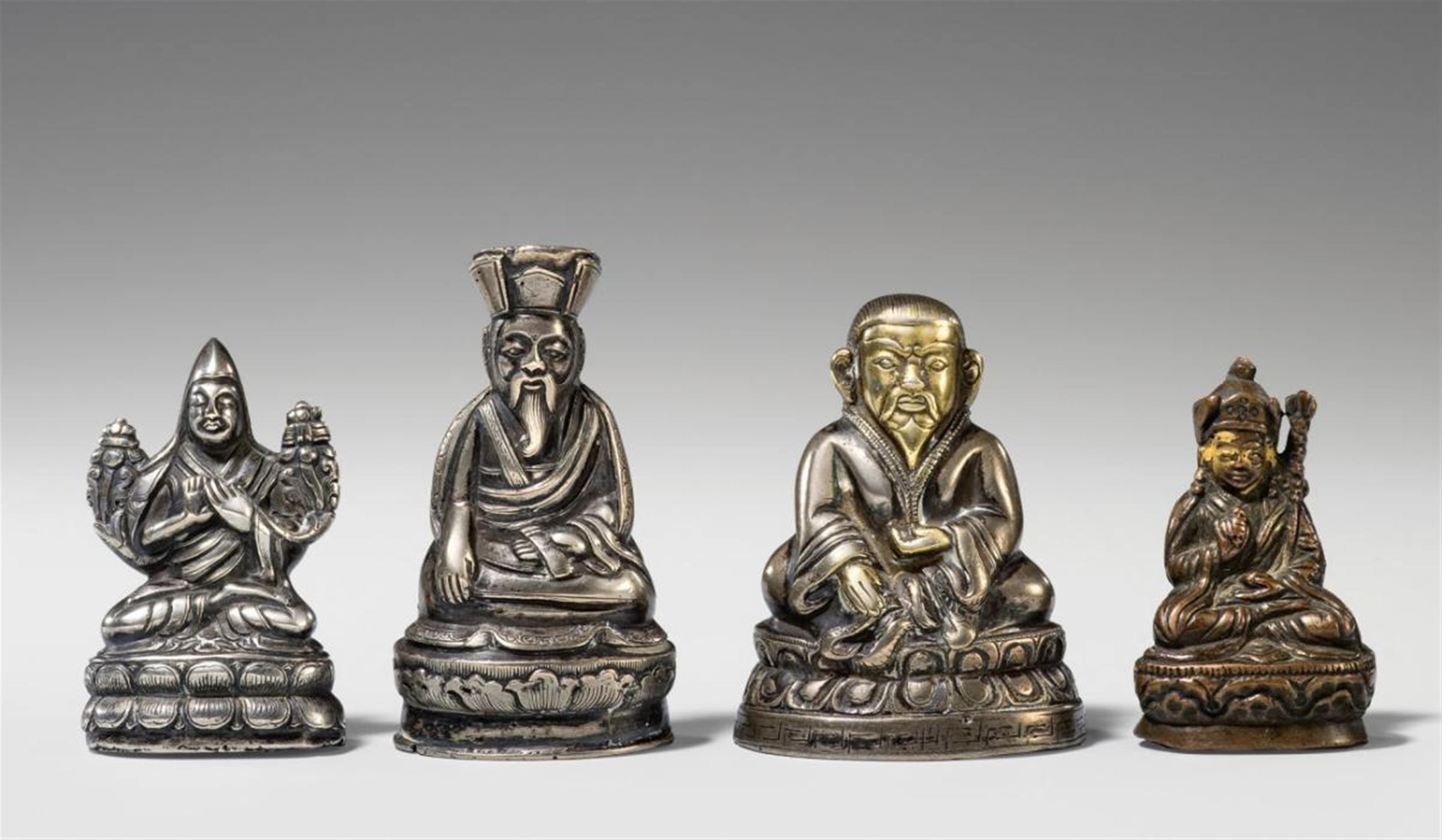 Three small silver figures. Tibet - image-1