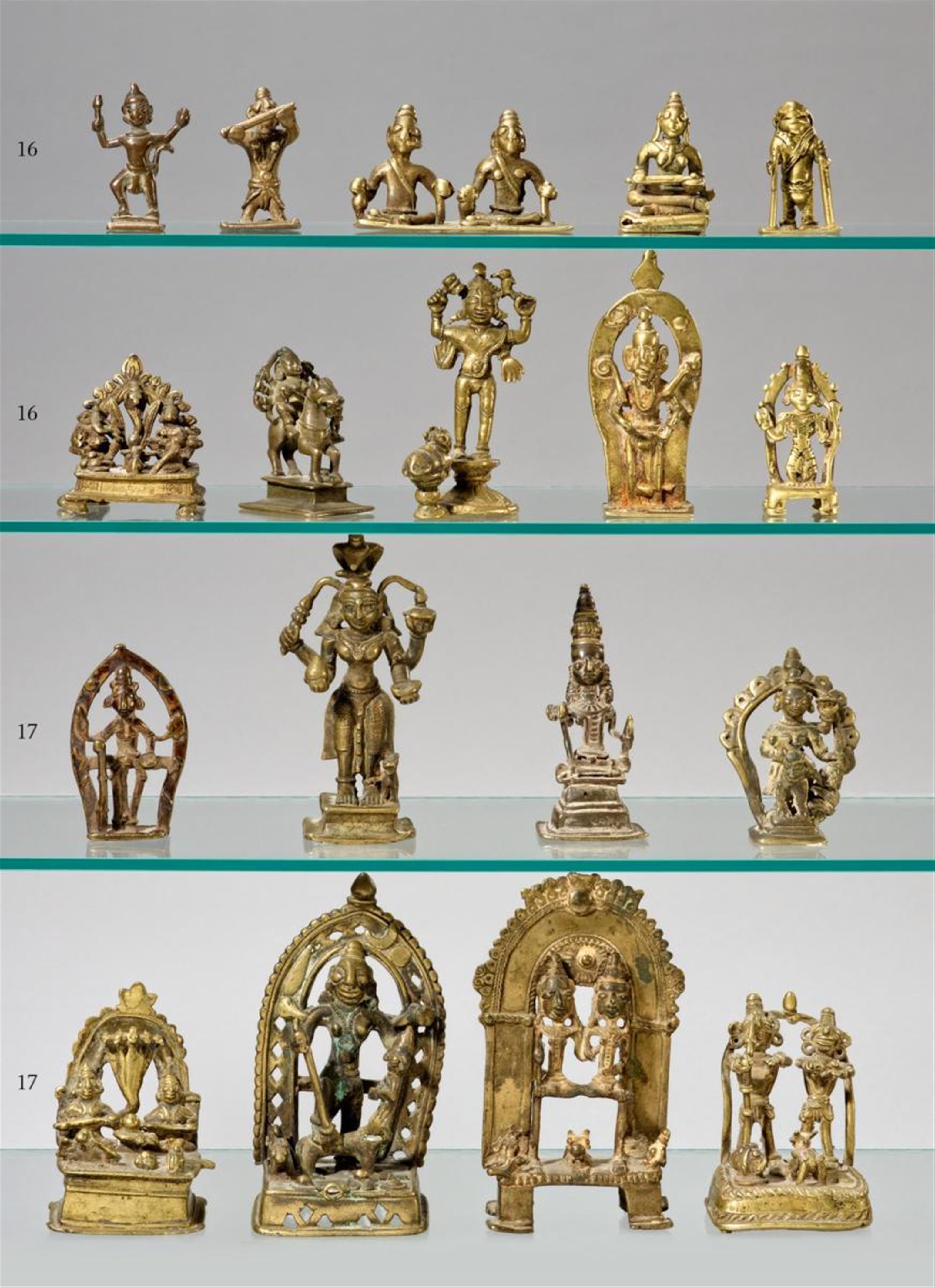 A group of ten Indian brass deities. 18th/20th century - image-1