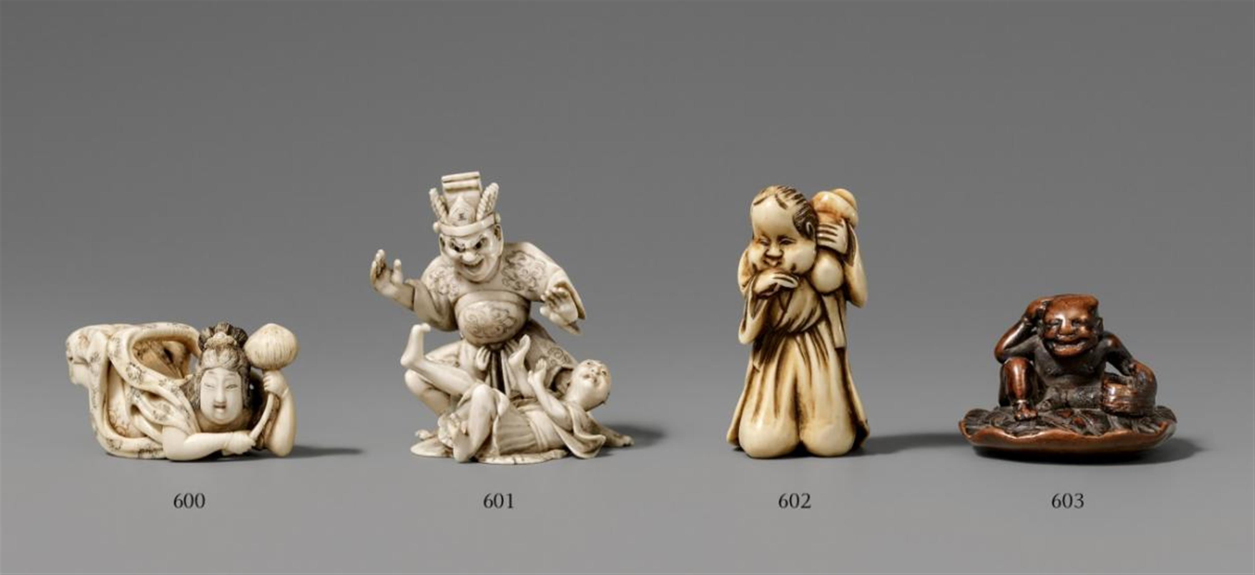 A small ivory okimono type netsuke of Enmaô. Late 19th century - image-1