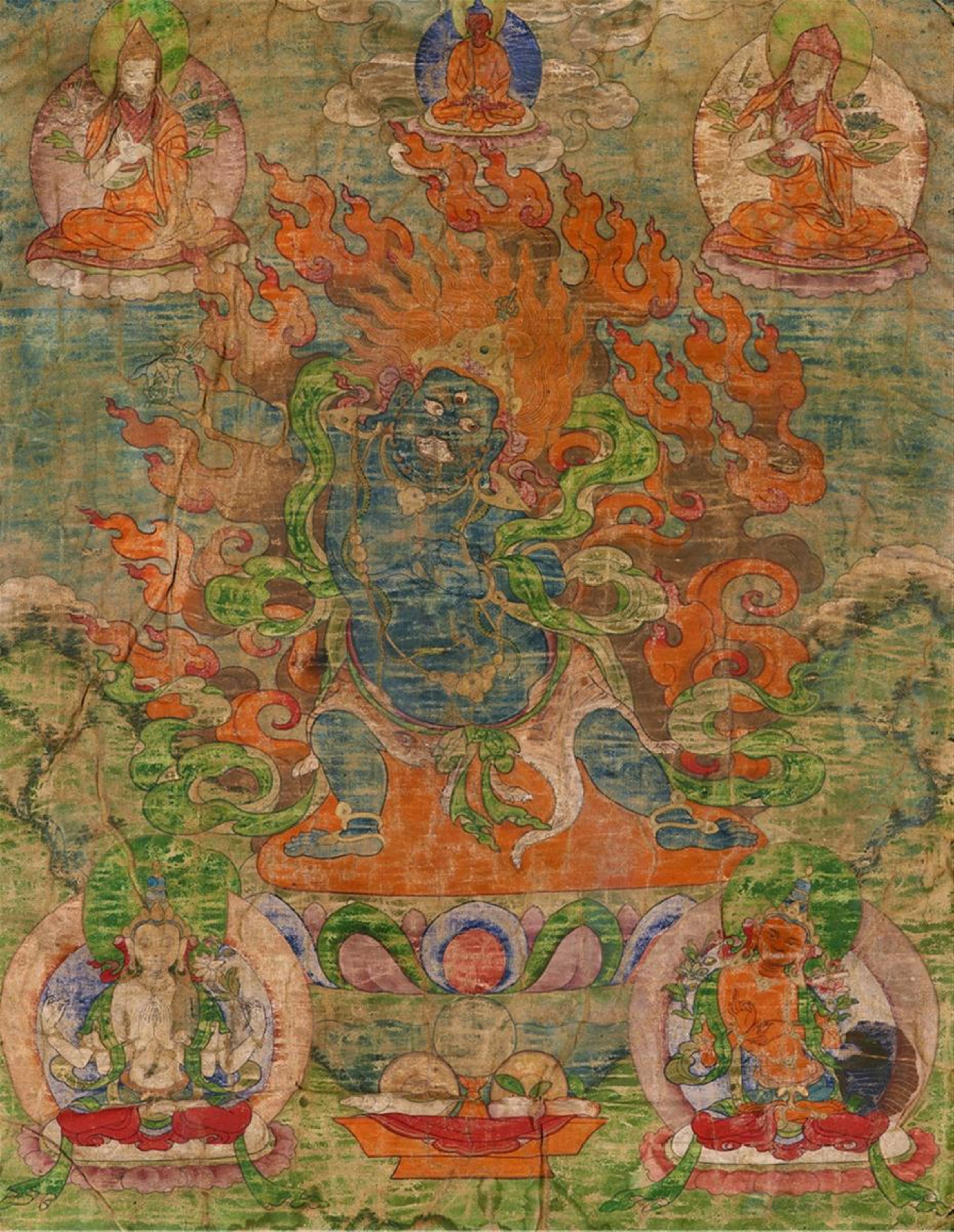 A thangka of Vajrapani. Tibet. 19th century - image-1