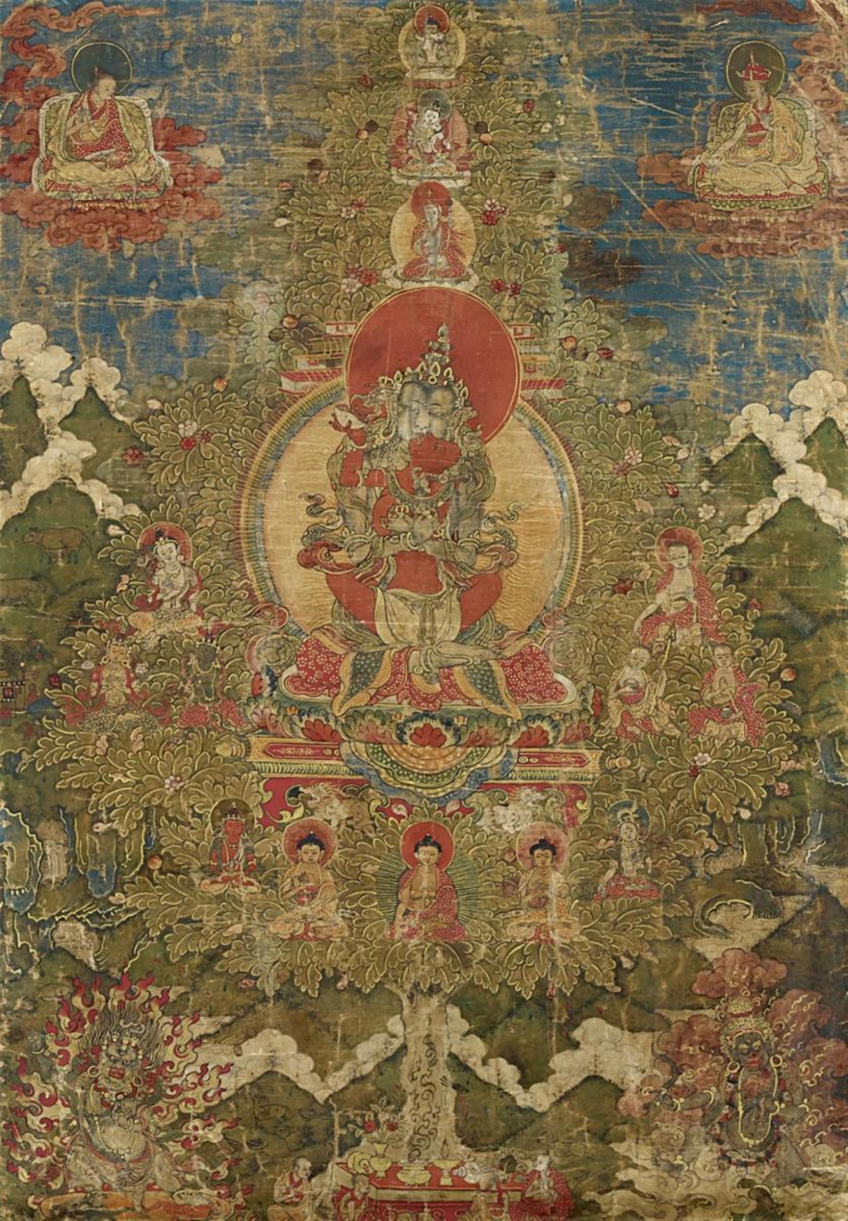 A thangka of Vajradhara. Tibet. 18th/early 19th century - image-1