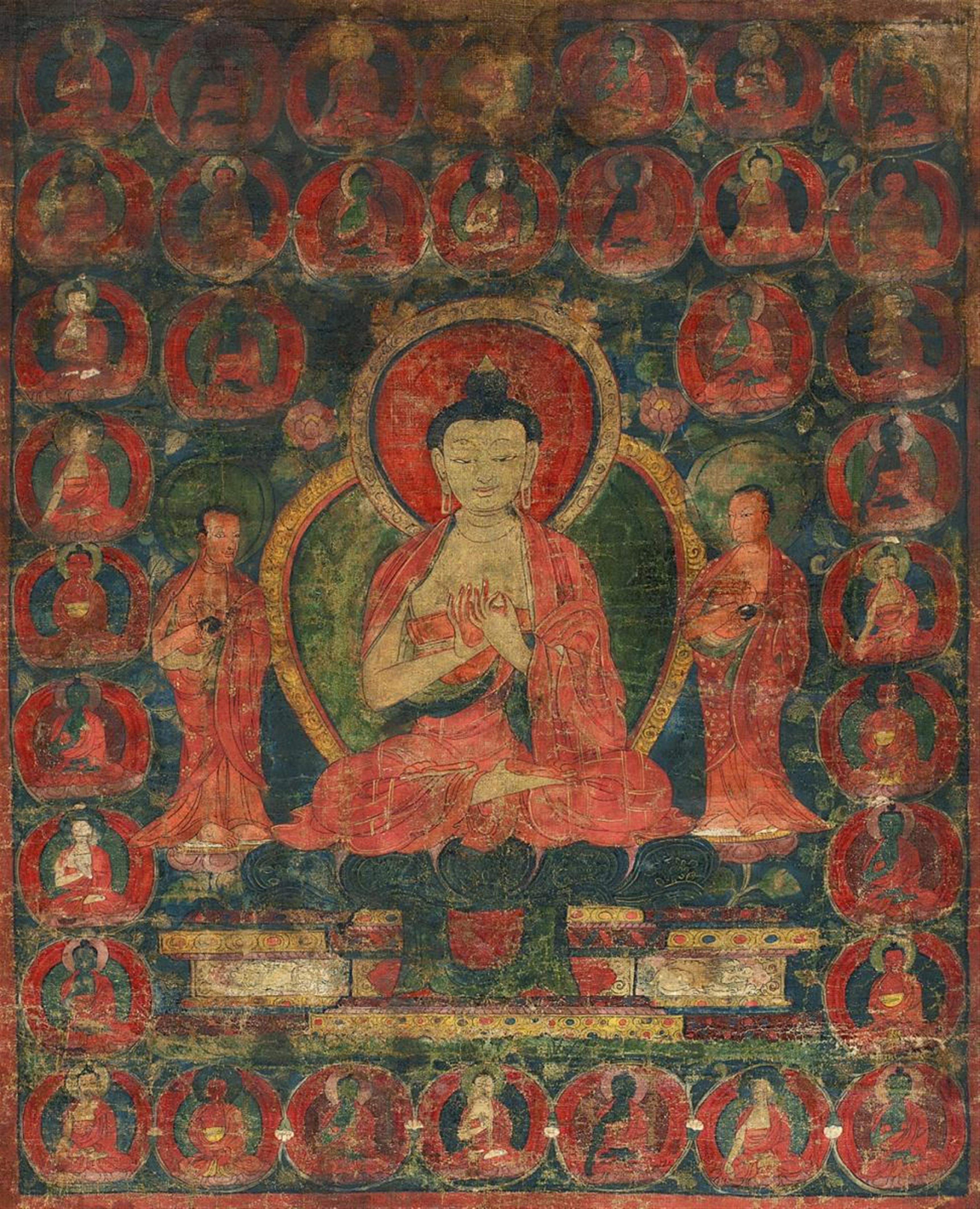 A thangka of Buddha. Tibet. 16th/17th century - image-1
