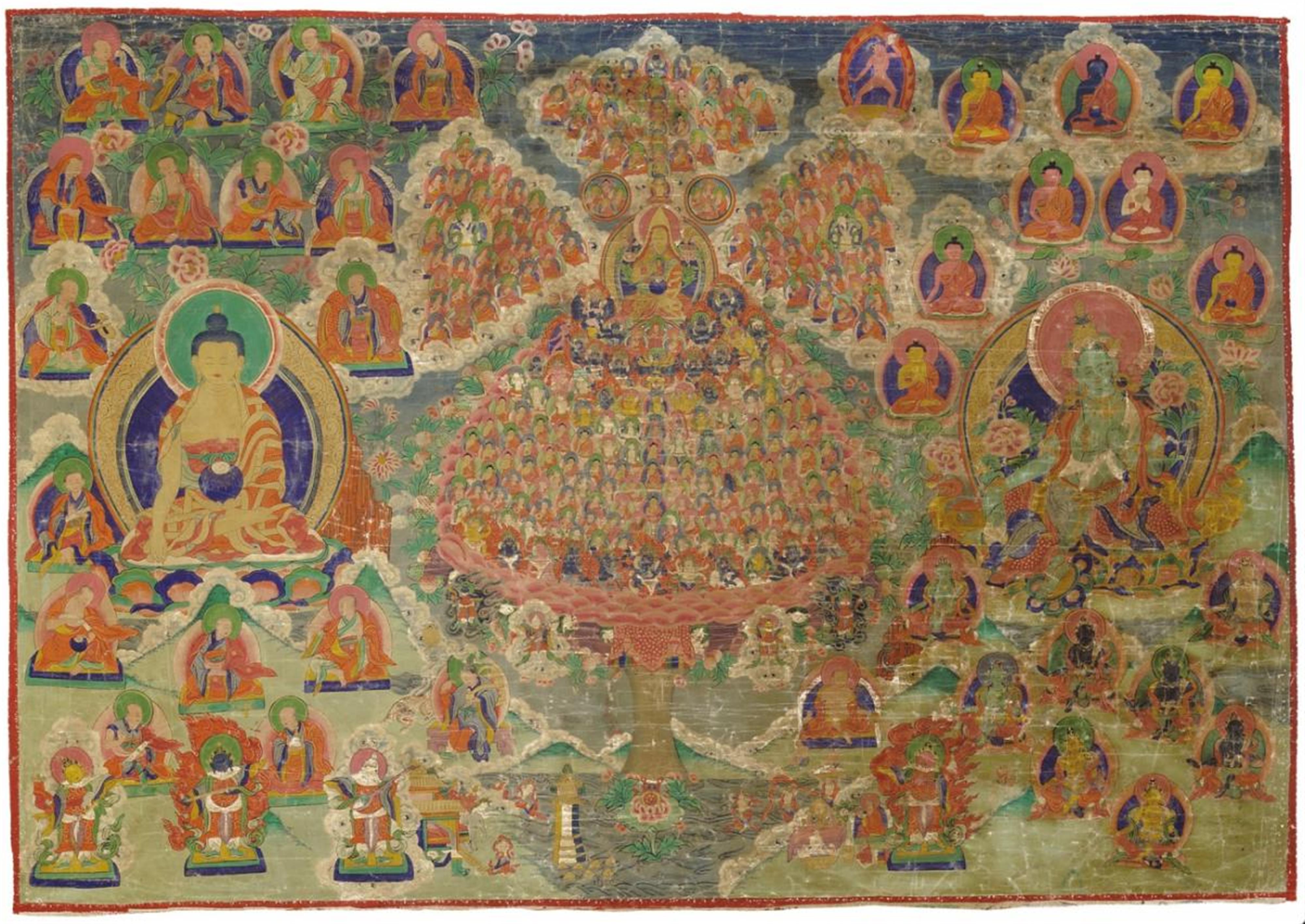 A large thangka of Tsongkhapa. Eastern Tibet. 19th century - image-1