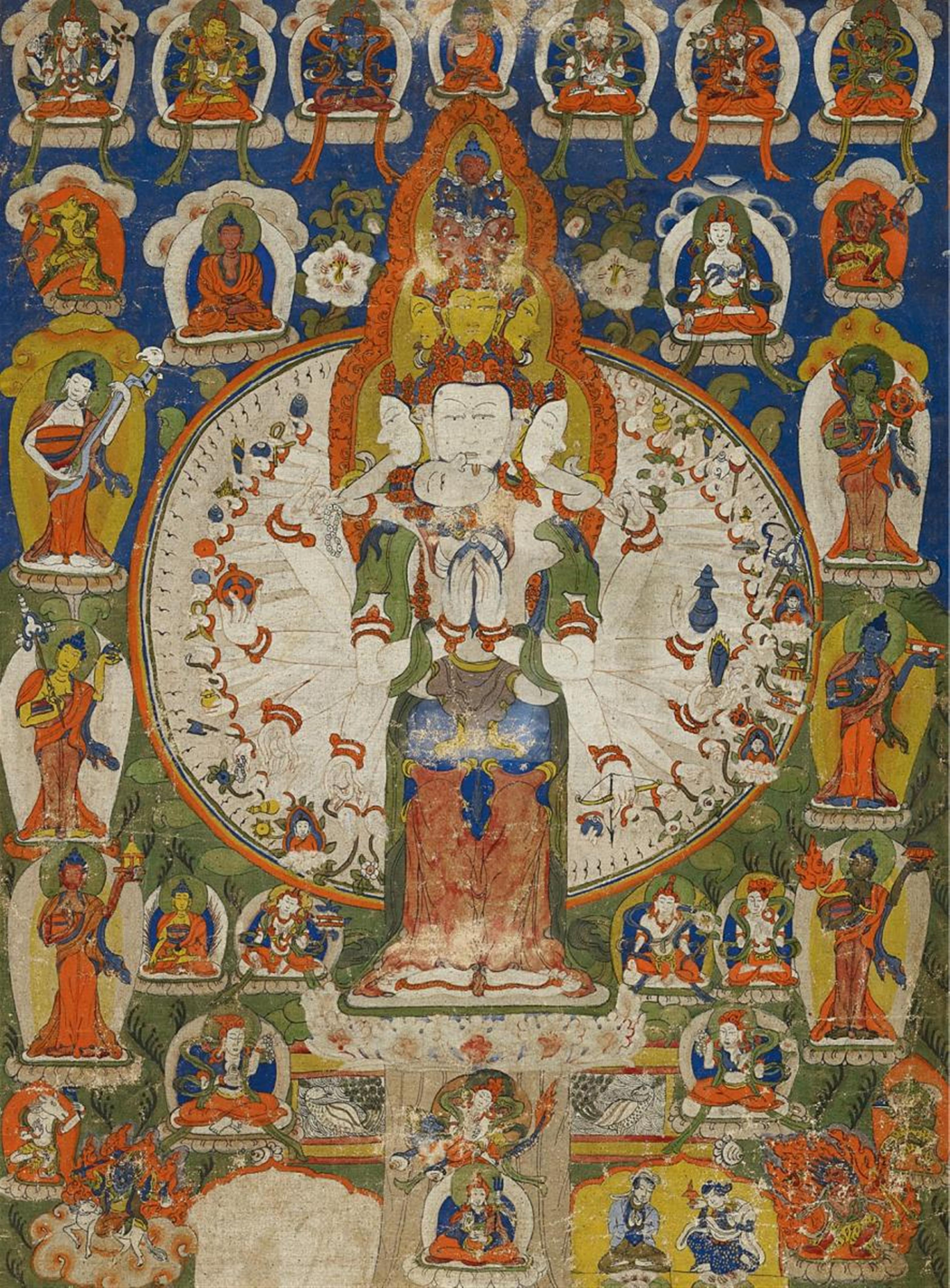 A thangka of Avalokiteshvara. Tibet. 19th century - image-1