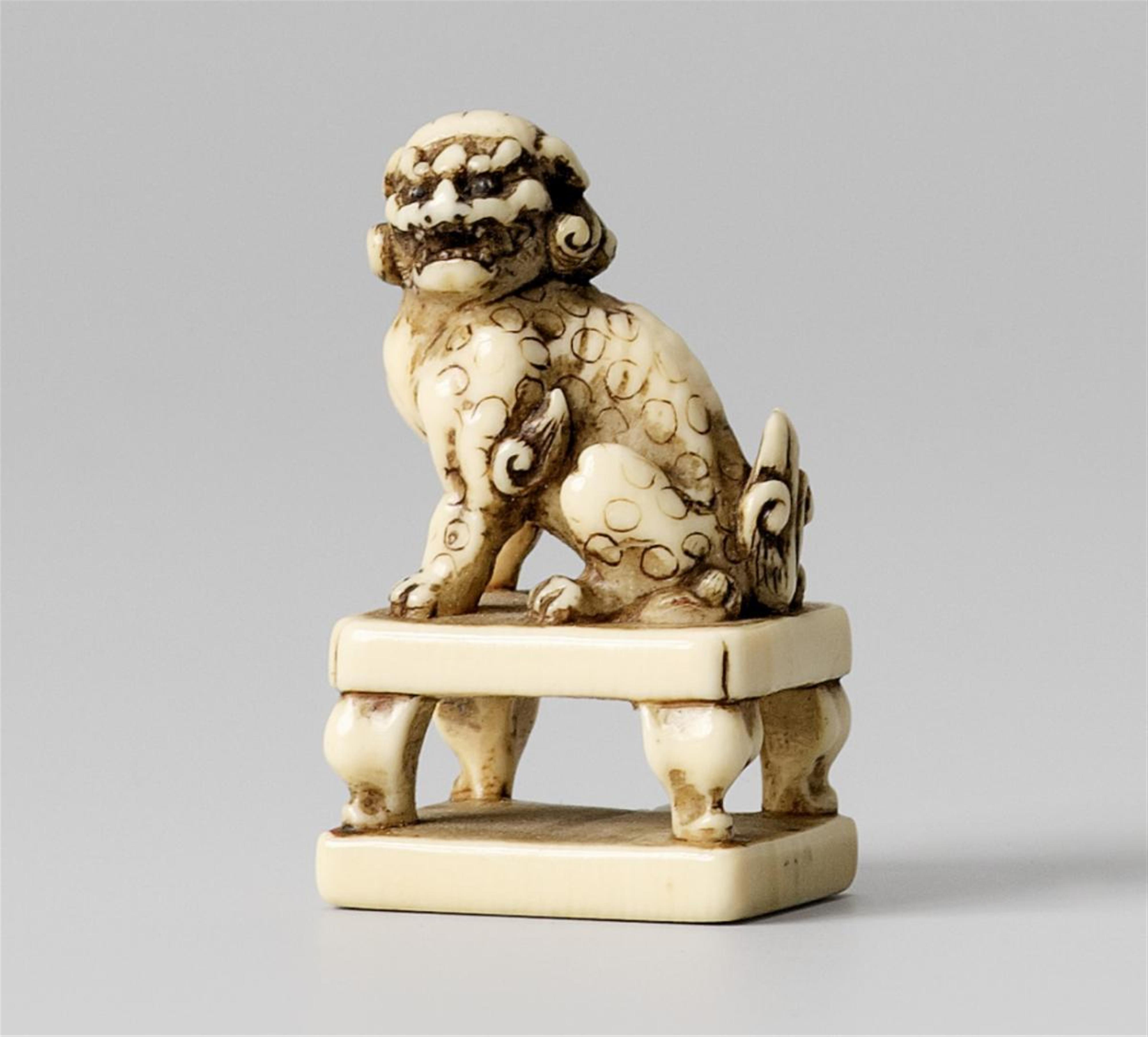 A small ivory seal of a shishi. 19th century - image-1