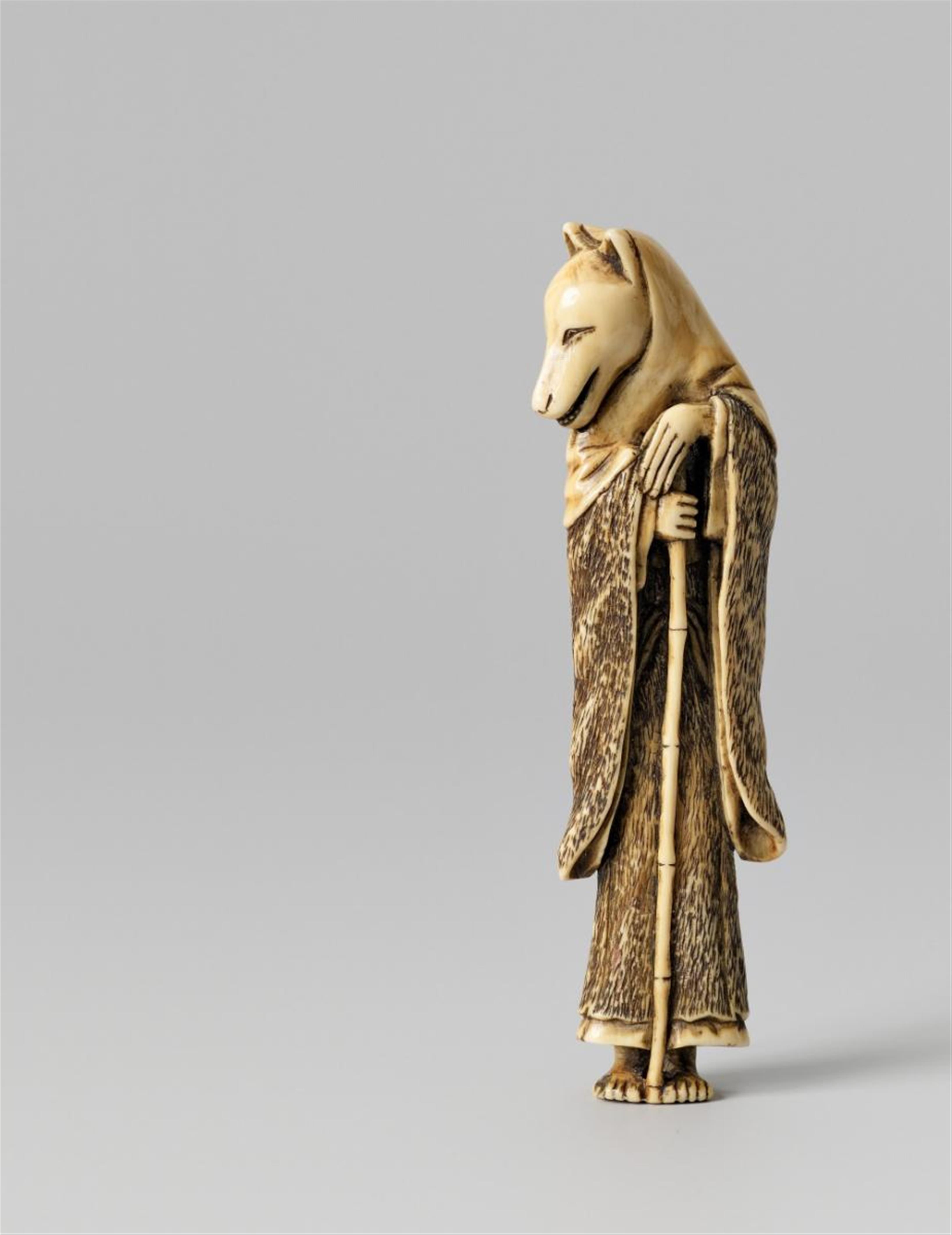 A very large ivory netsuke of Hakusôzu. Late 18th century - image-1