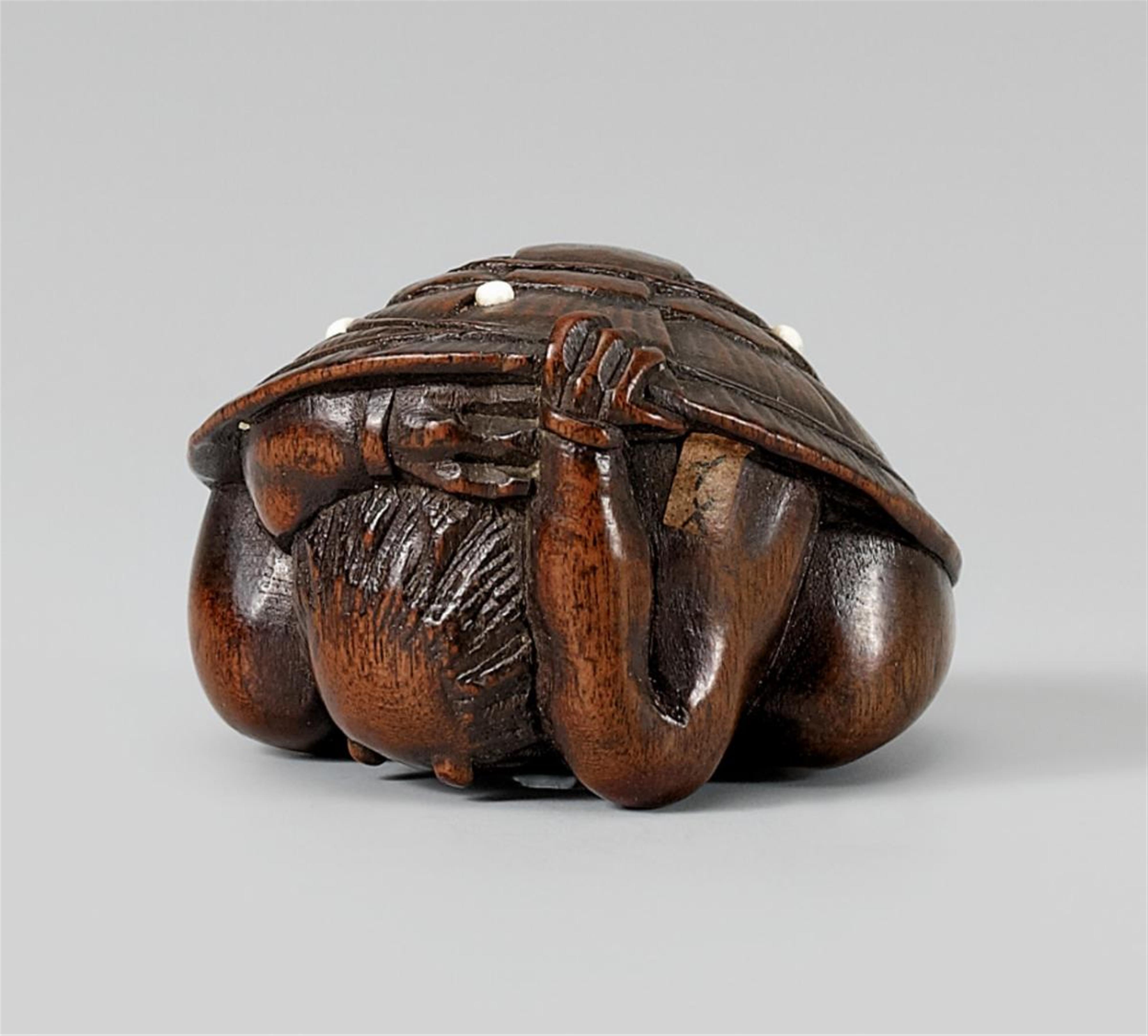 A wood netsuke of oni harai, by Shôgyoku. Mid 19th century - image-1