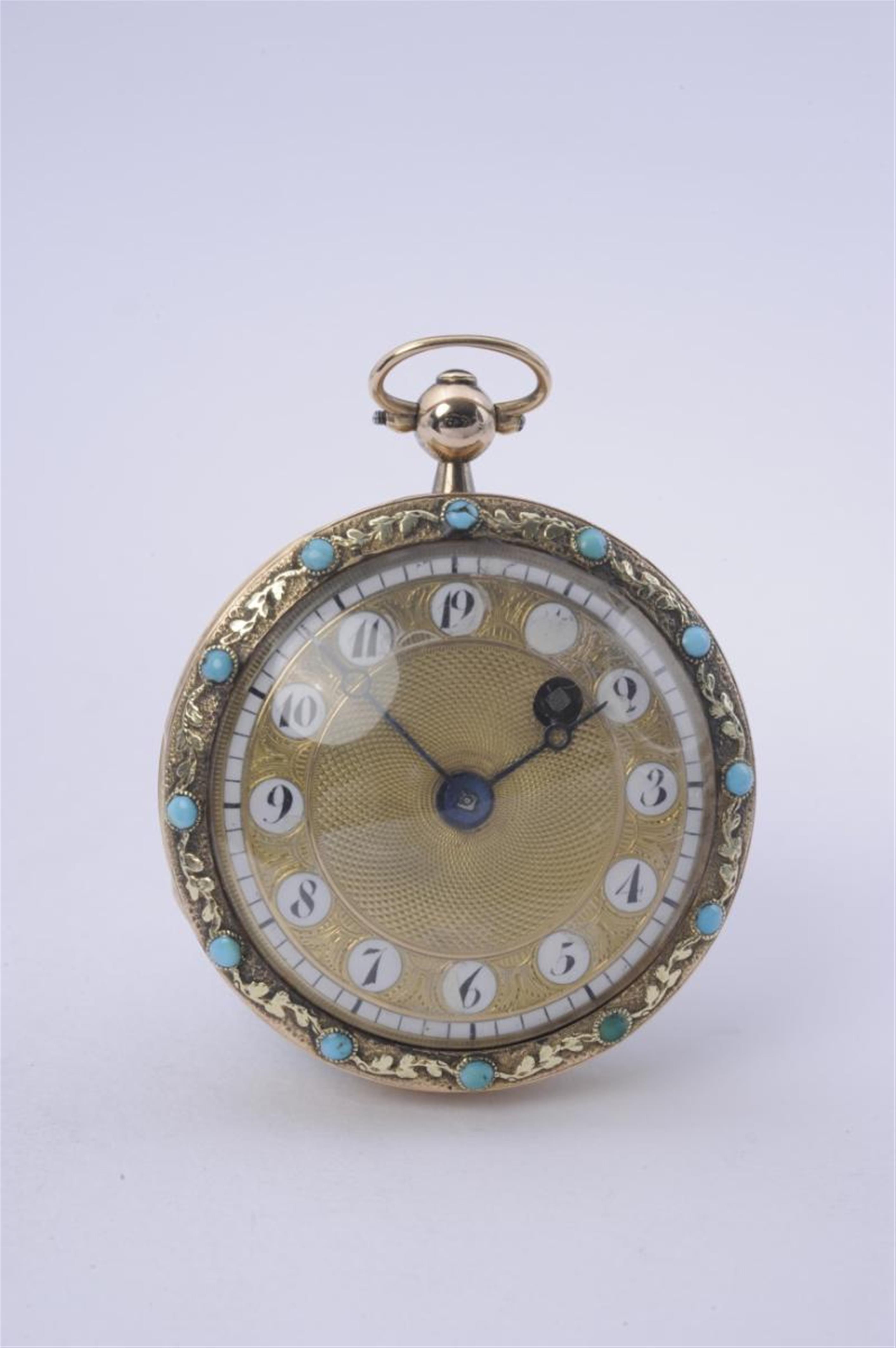 A Louis Philippe tri-colour gold demi-savonette pendant watch. - image-1