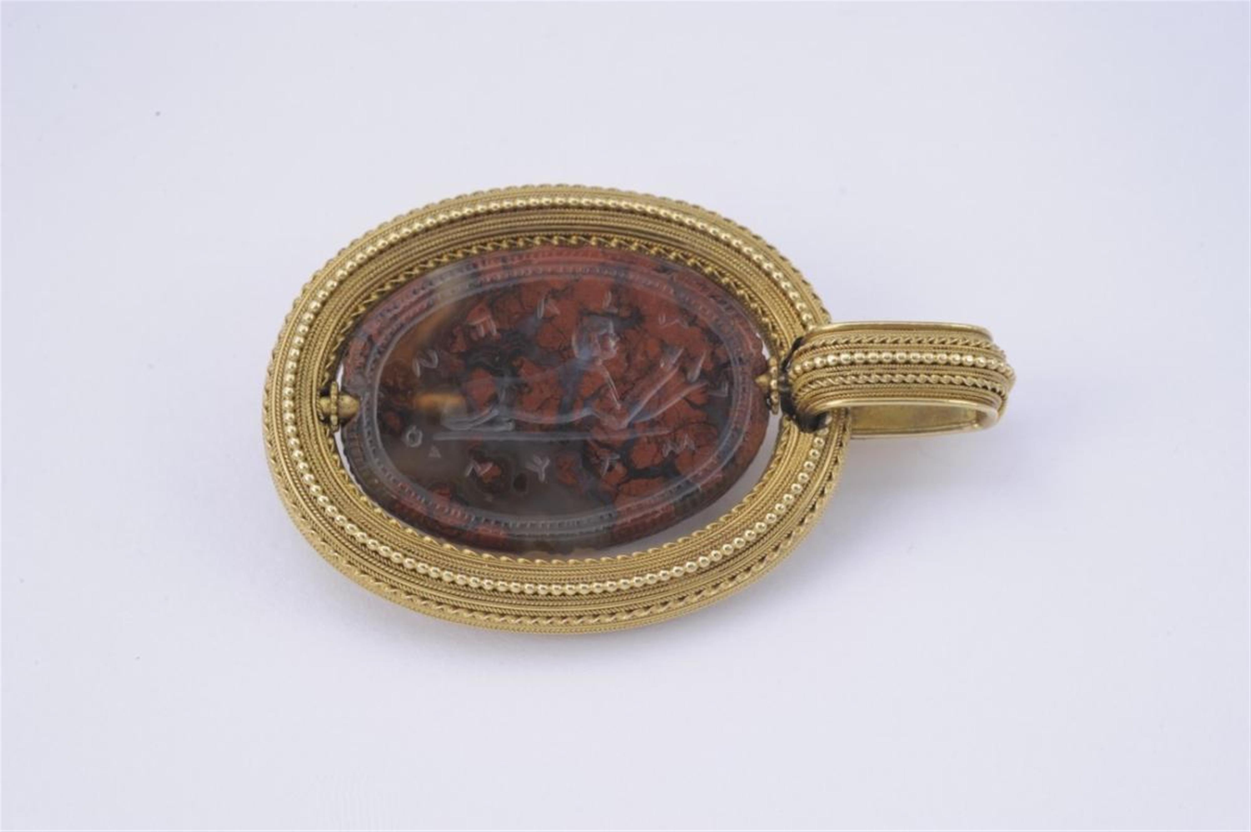 A Victorian 18k gold scarab pendant. - image-2