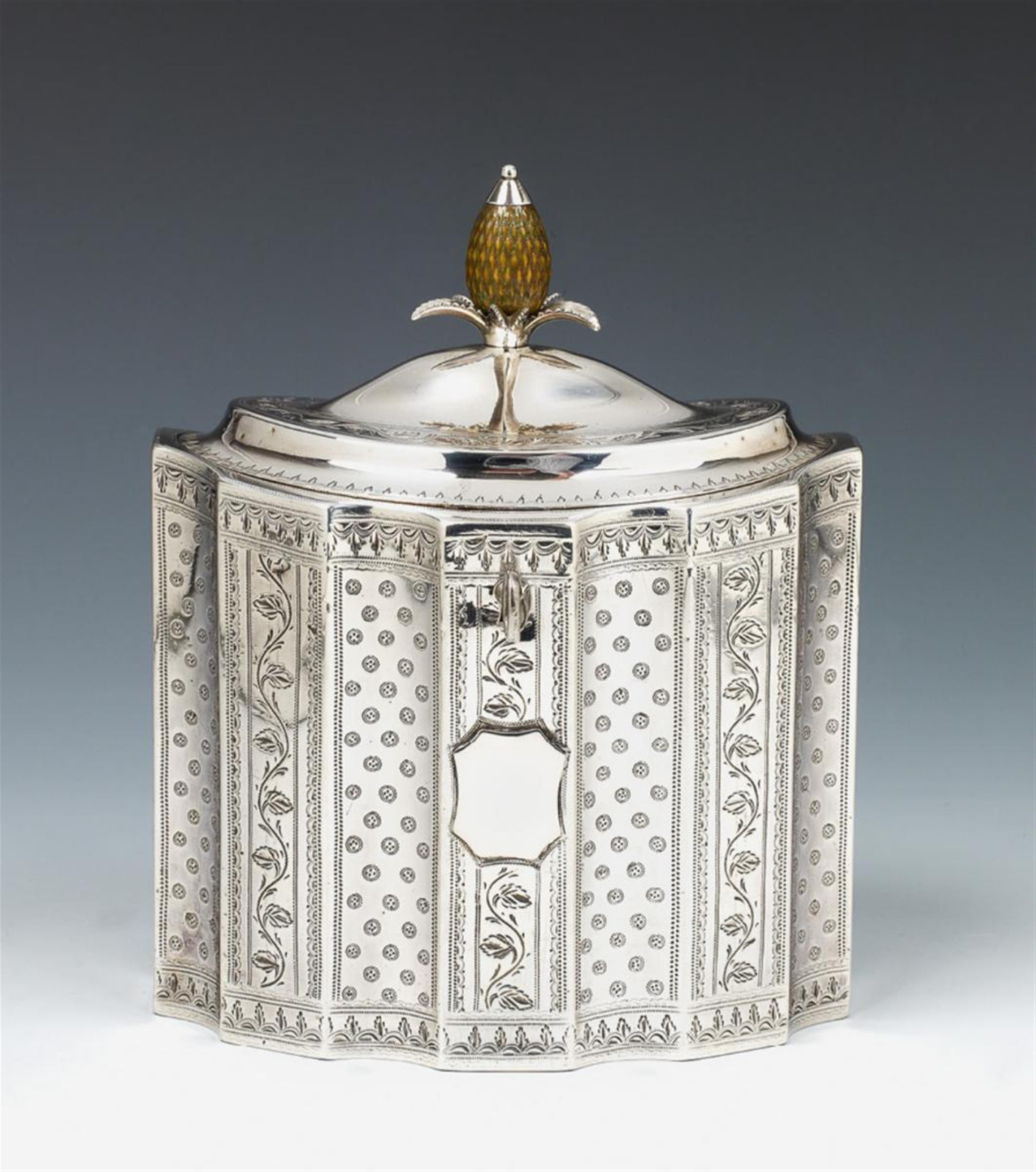 A George III London silver tea caddy. Marks of Henry Chawner, 1790. - image-1