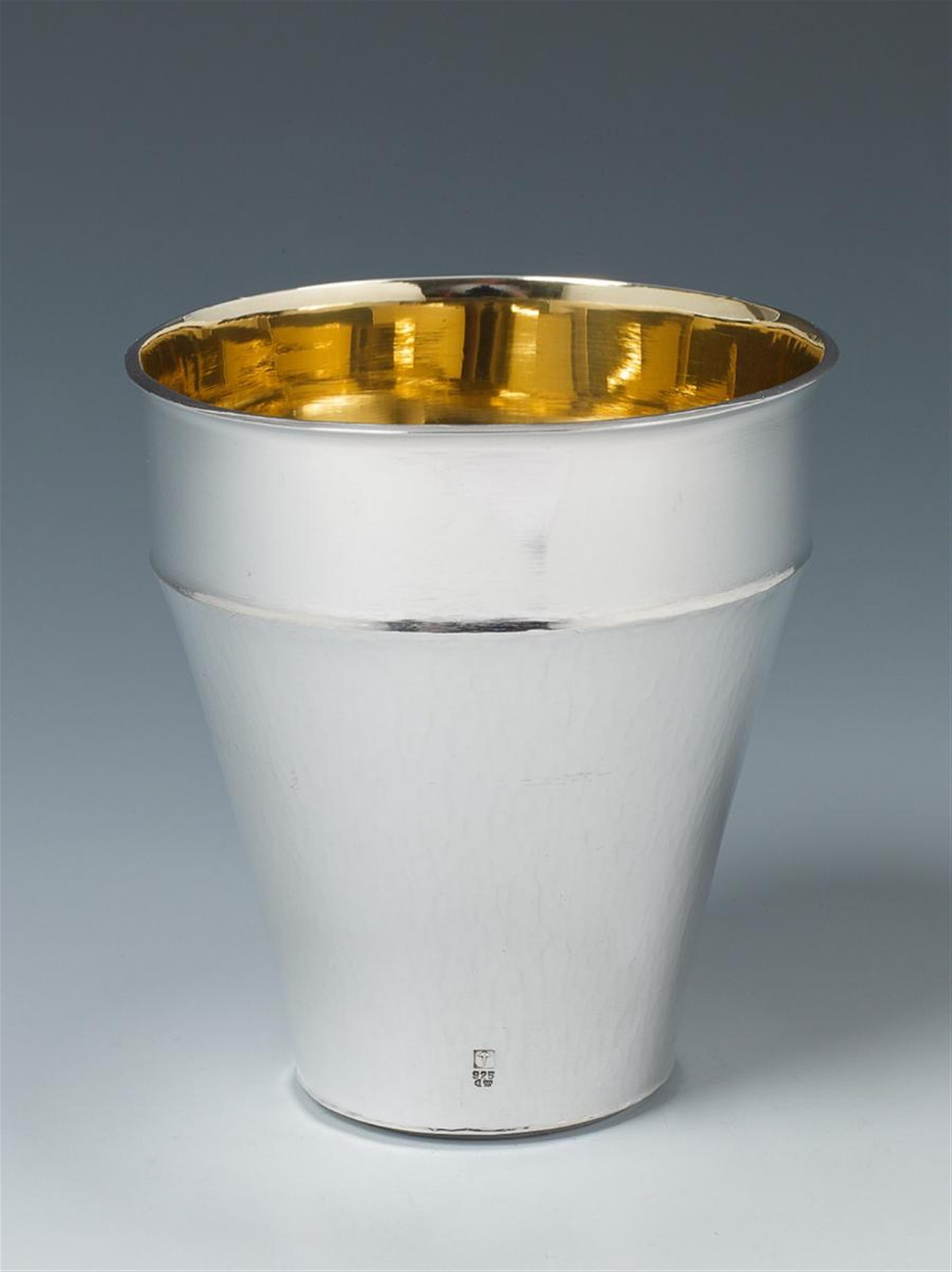 A Cologne silver partially gilt beaker. Marks of Wilhelm Nagel, ca. 1990. - image-1