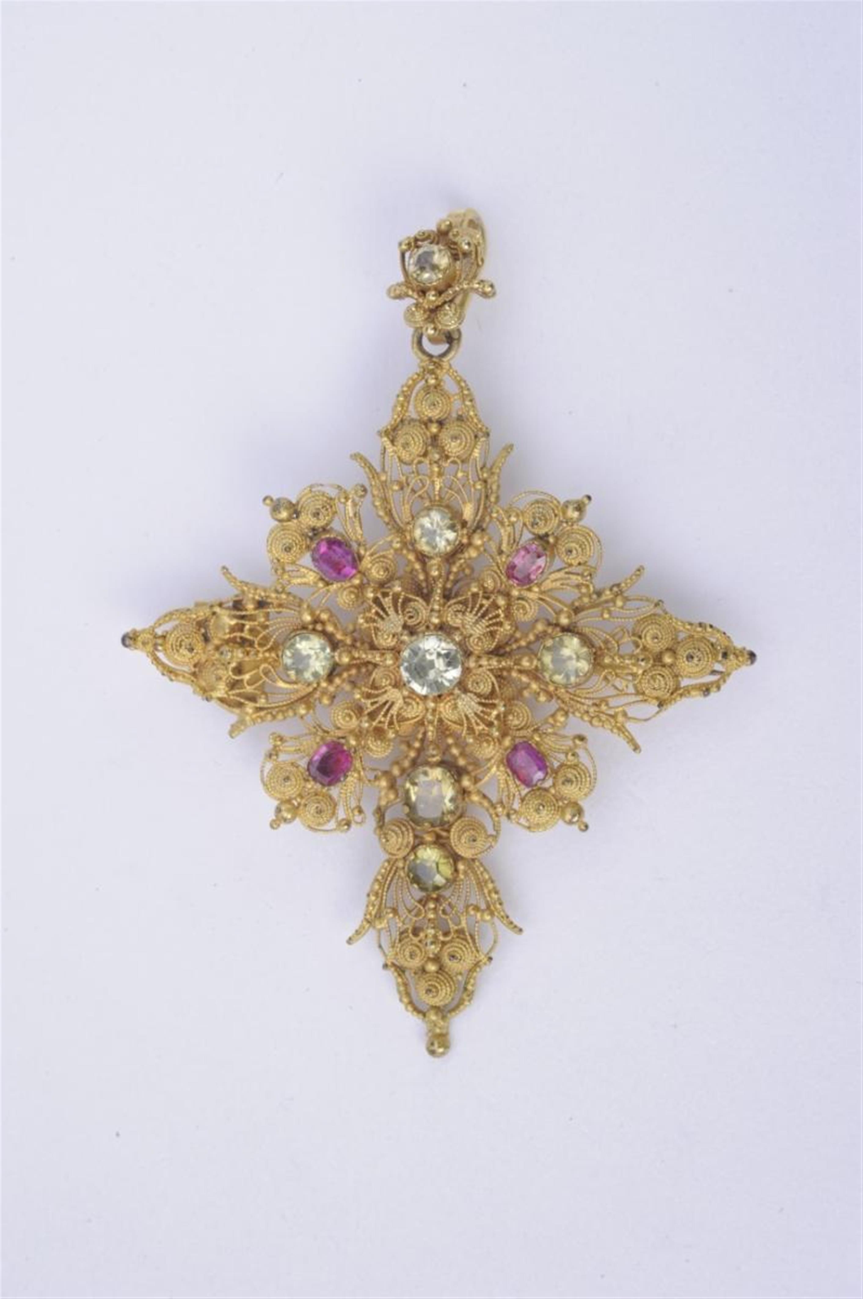 A George III pinchbeck cross pendant. - image-1