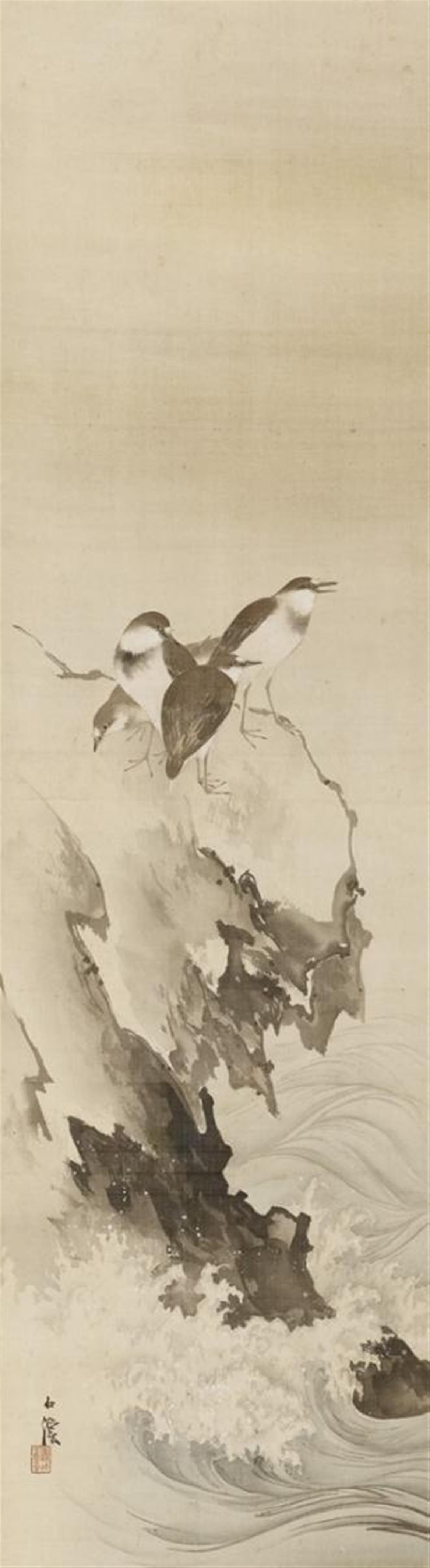 Sekkei - A pair of hanging scrolls by Sekkei (1862-?) - image-1