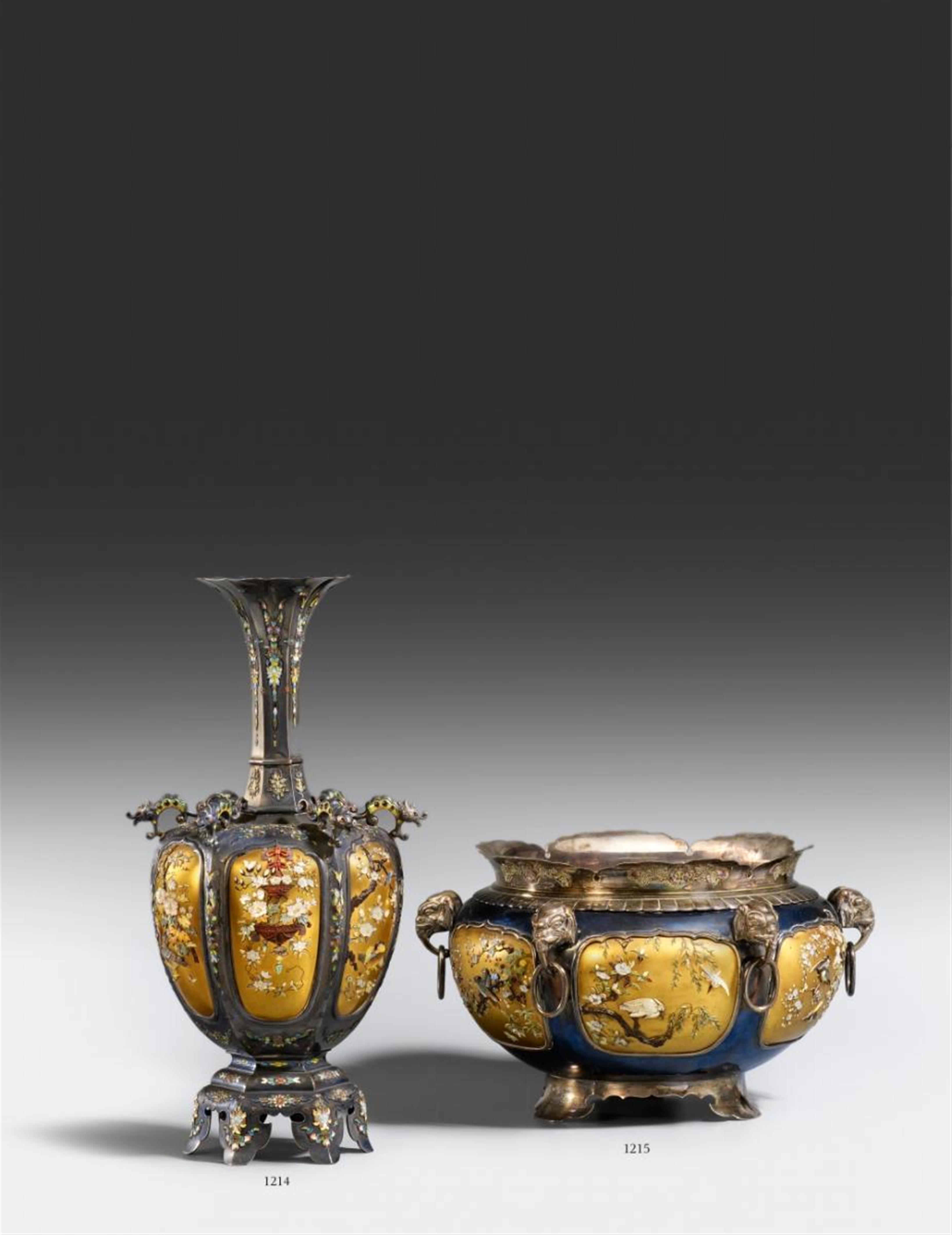 A silver and Shibayama vase. Late 19th century - image-2