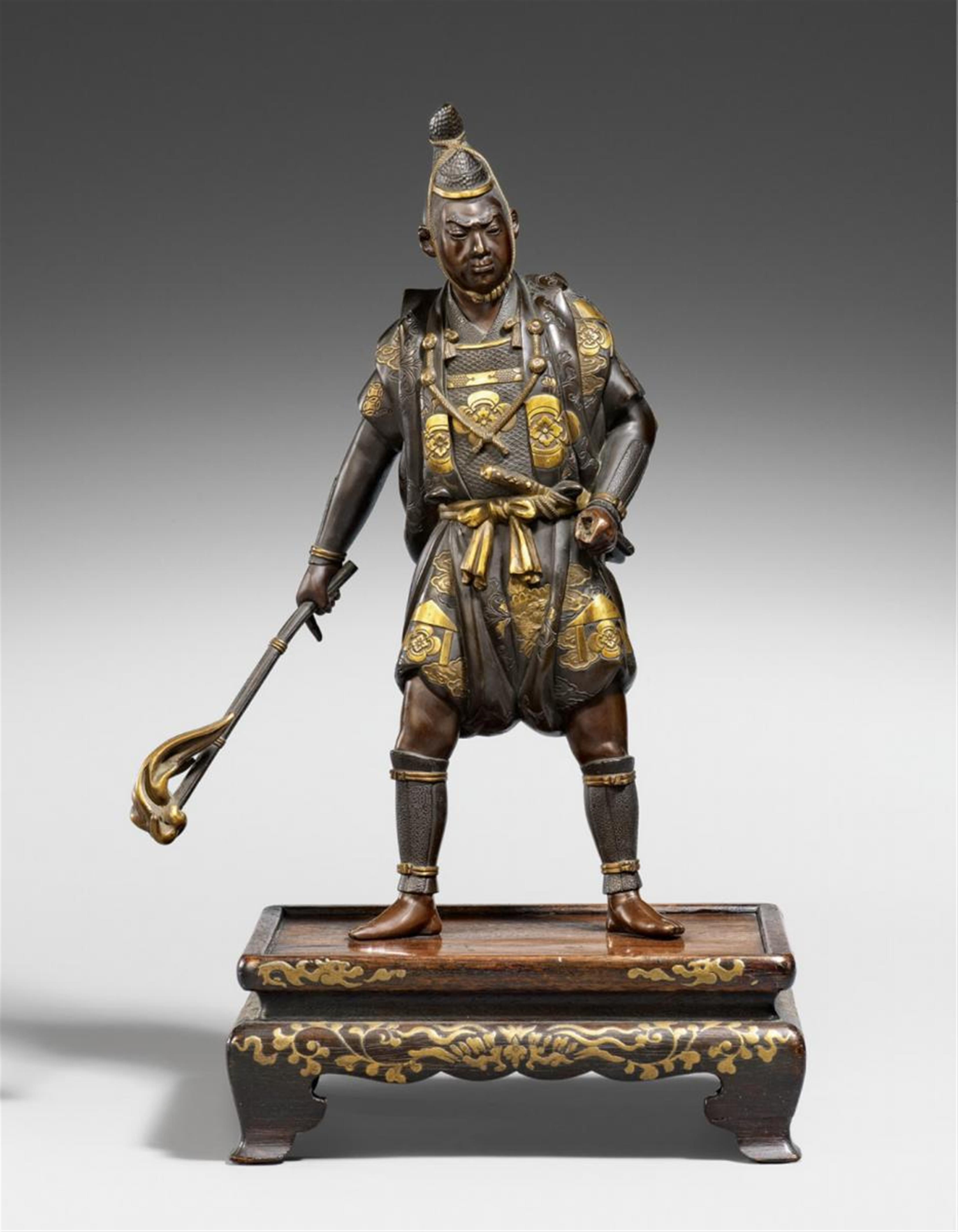 A Miyao bronze figure of a samurai. Late 19th century - image-1