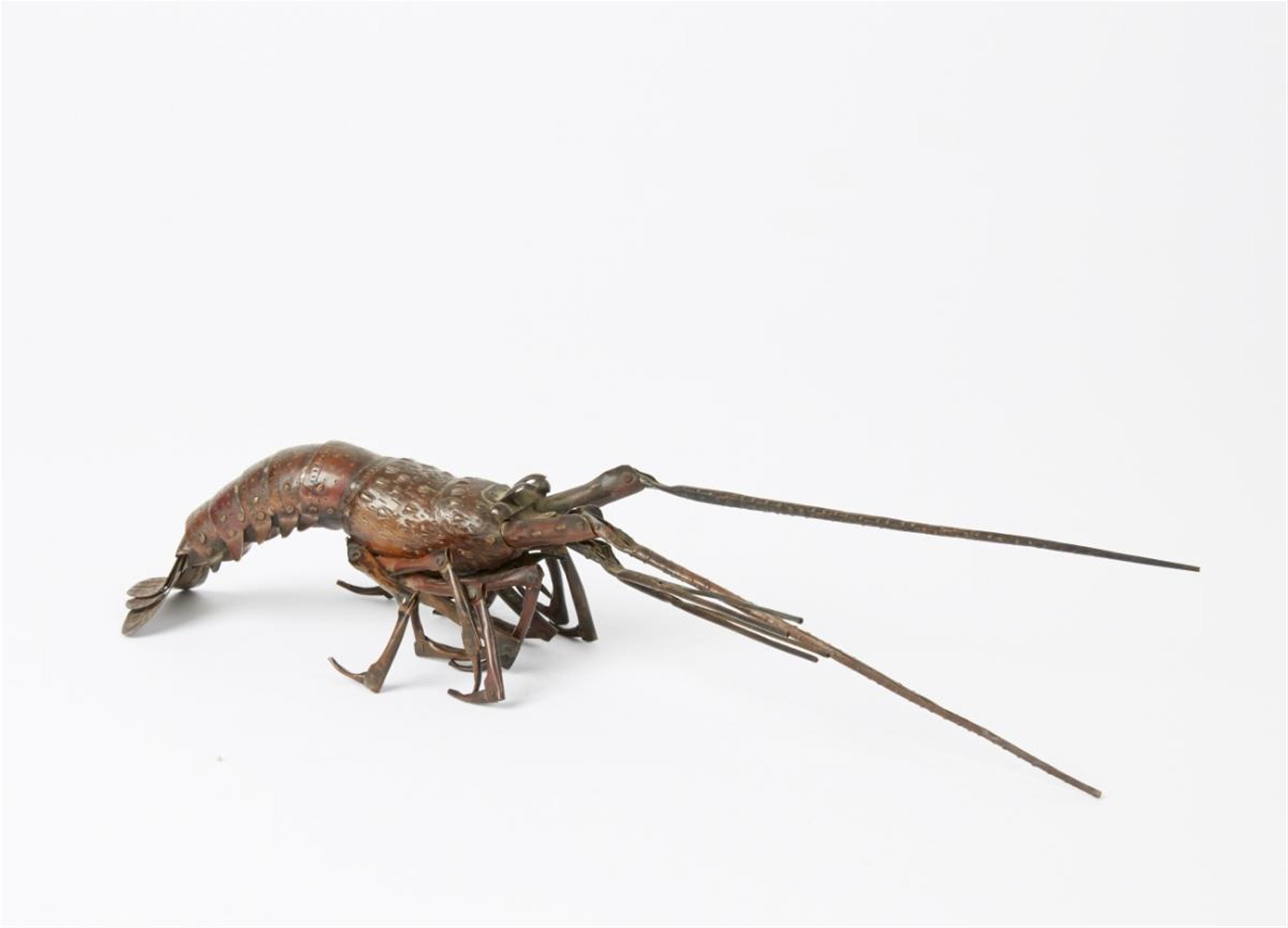 A reticulated copper model of a lobster. 20th century - image-1