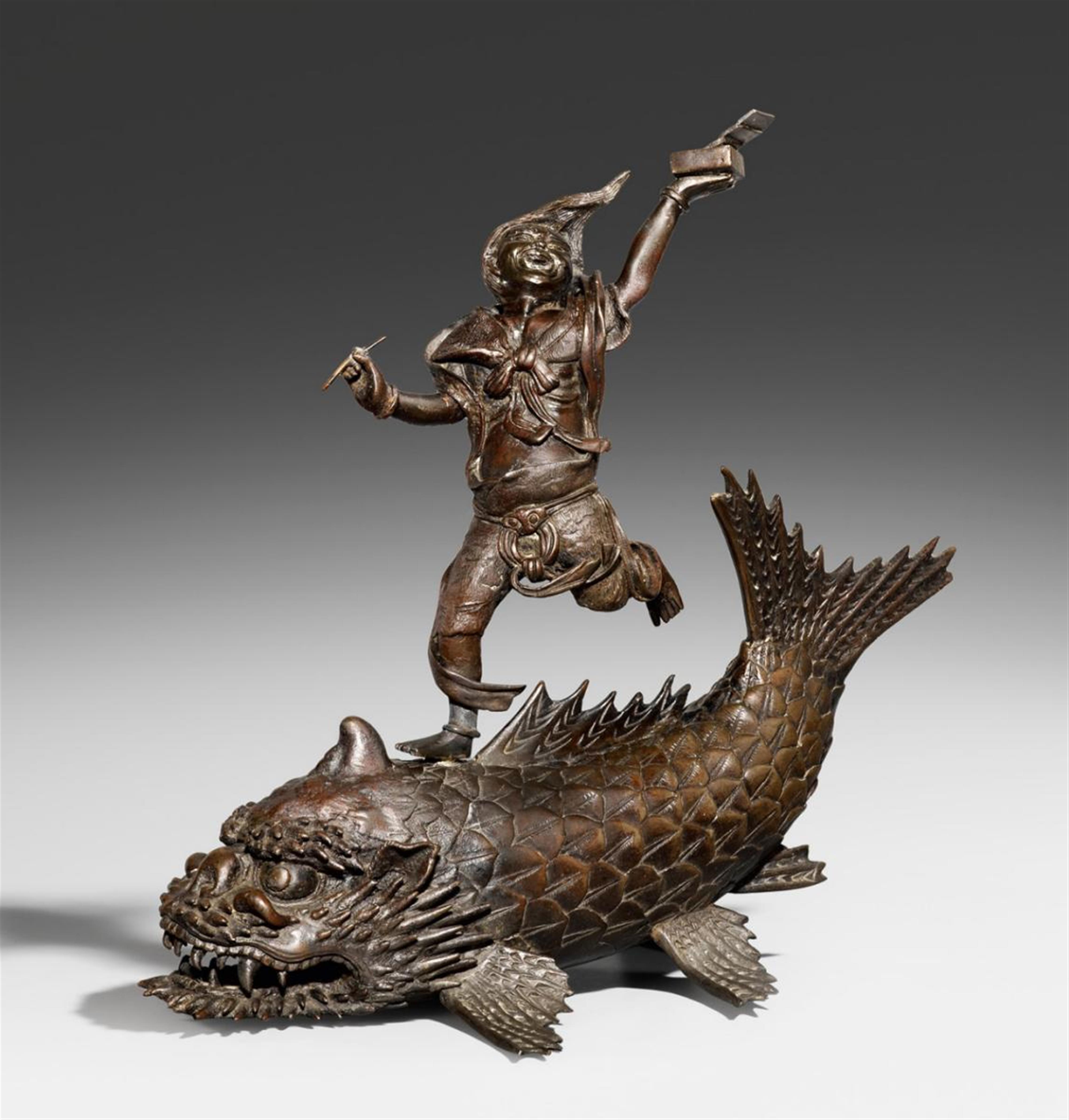 Kaisei auf einem Drachenfisch. Bronze. 19. Jh. - image-1