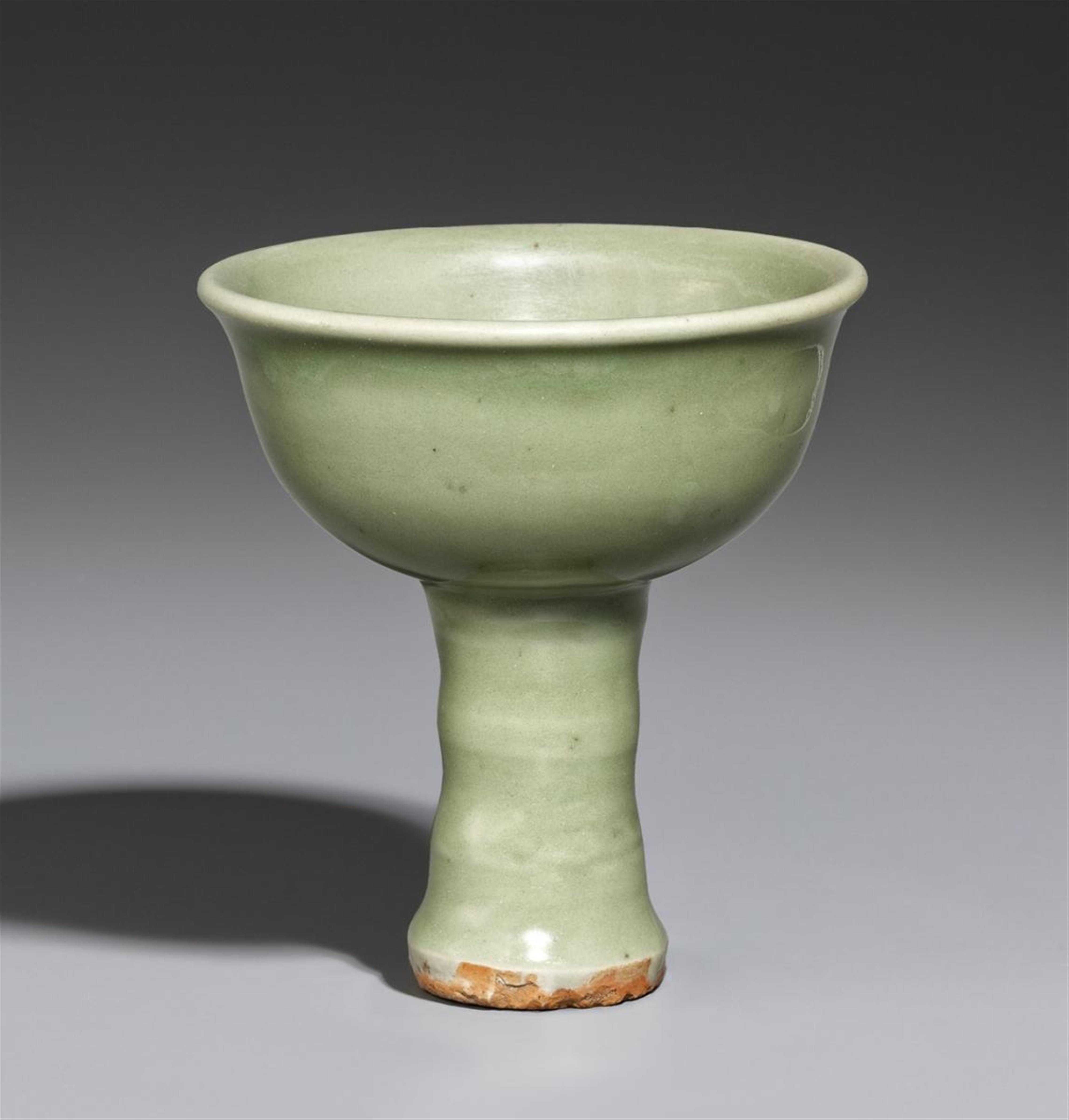 A Longquan celadon-glazed stemcup. 14th/15th century - image-1