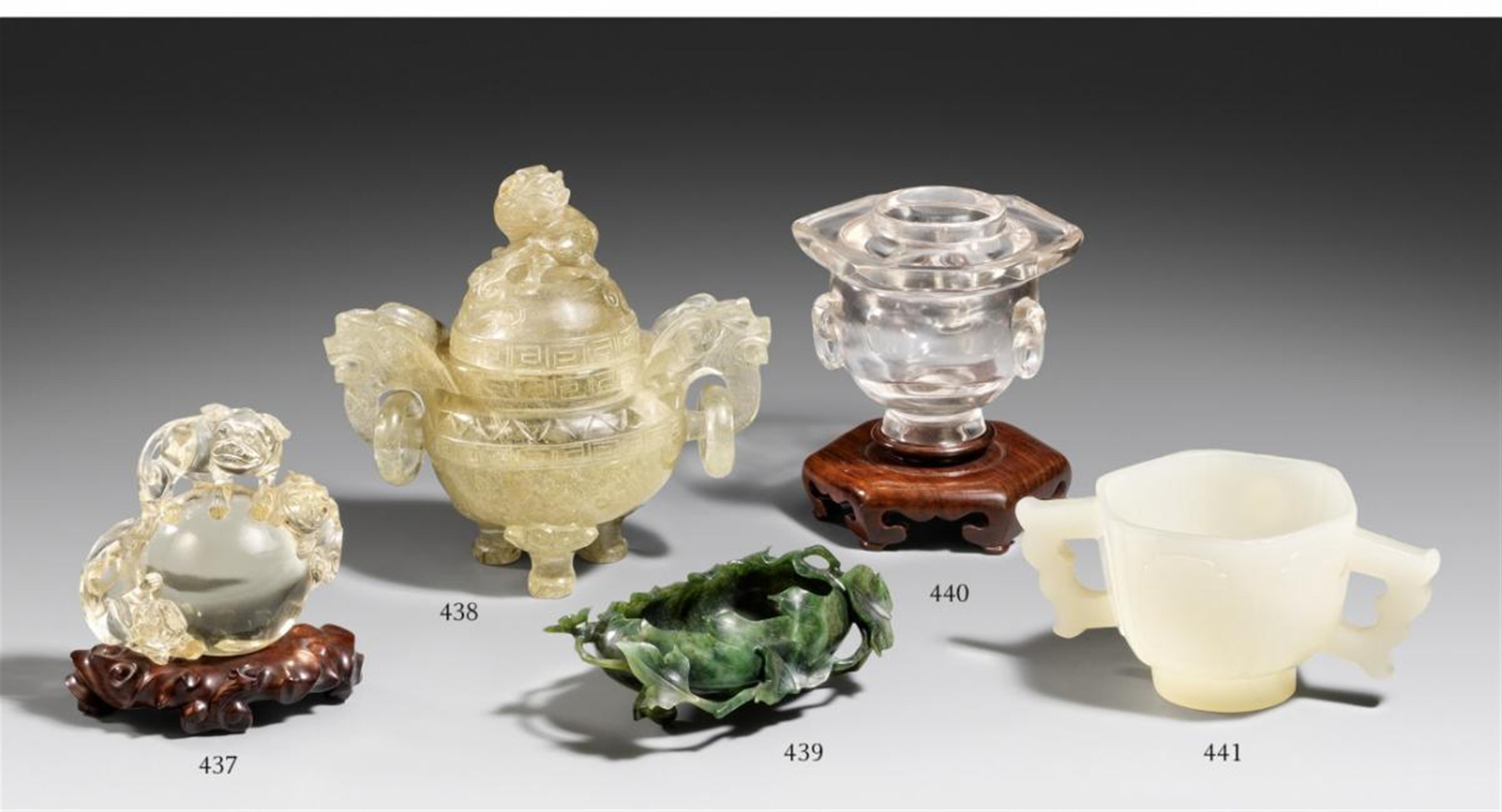 A white-yellow jade cup - image-1