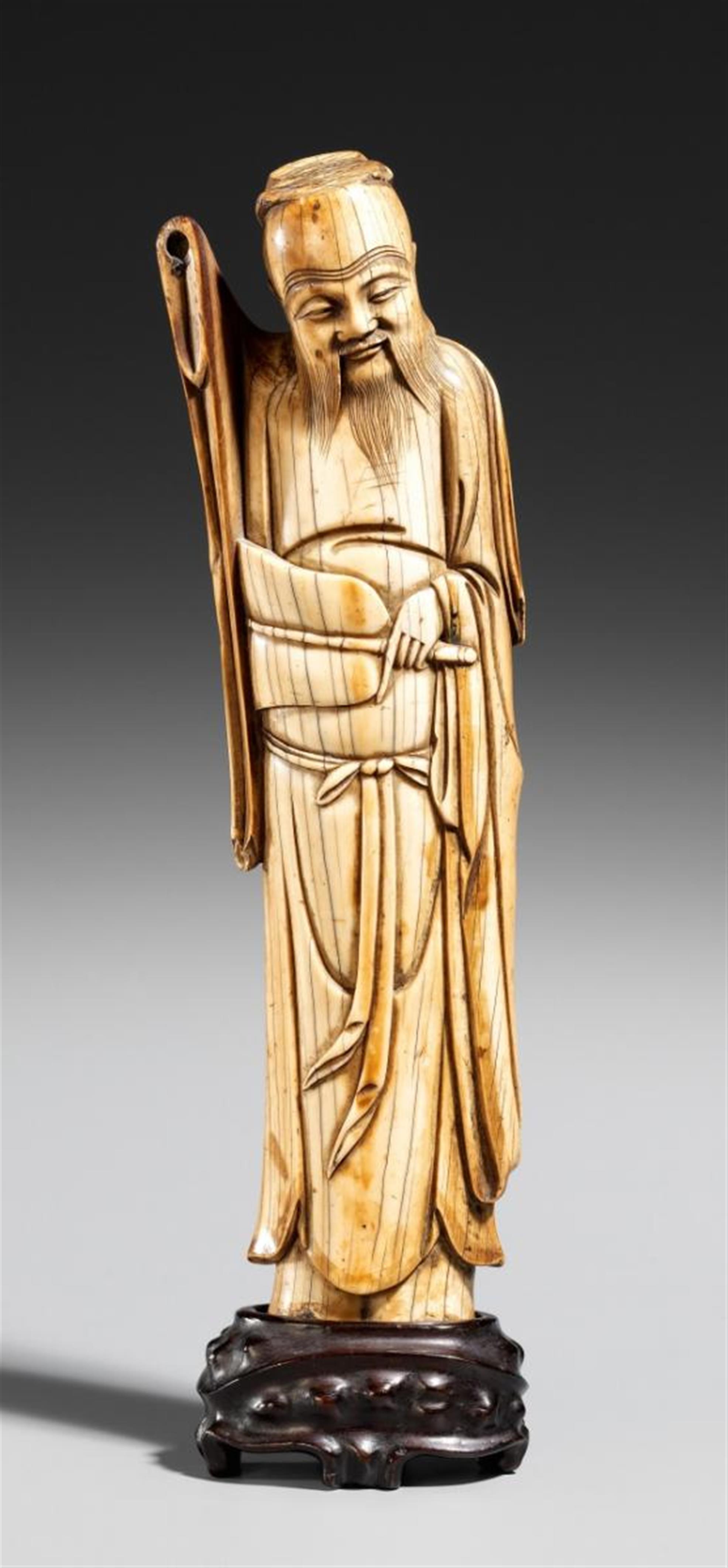 An ivory figure of the immortal Zhongli Quan. Ming dynasty, 17th century - image-1