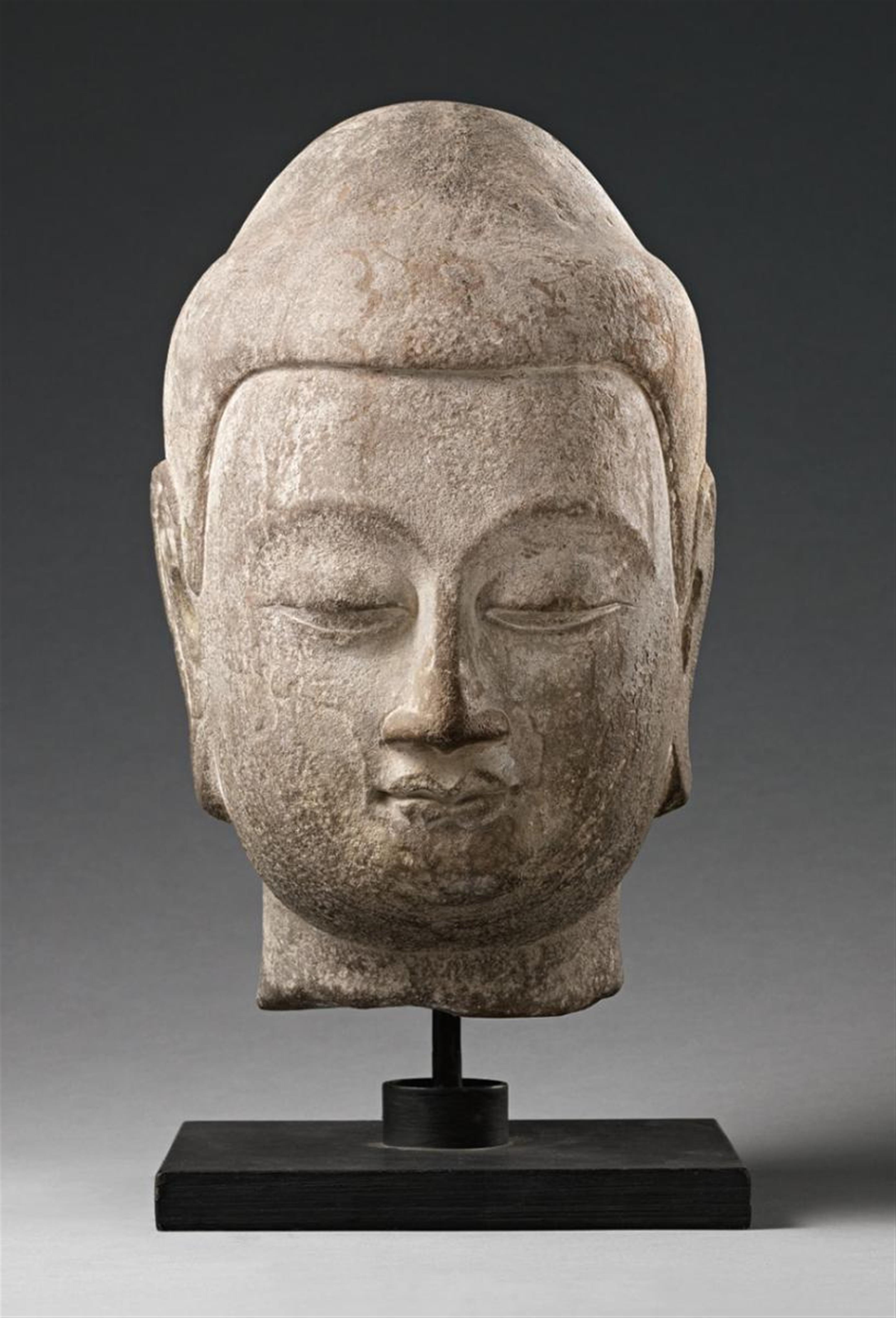 Kopf eines Buddha. Kalkstein. Nördliche Qi/frühe Sui-Zeit, 6. Jh. - image-2