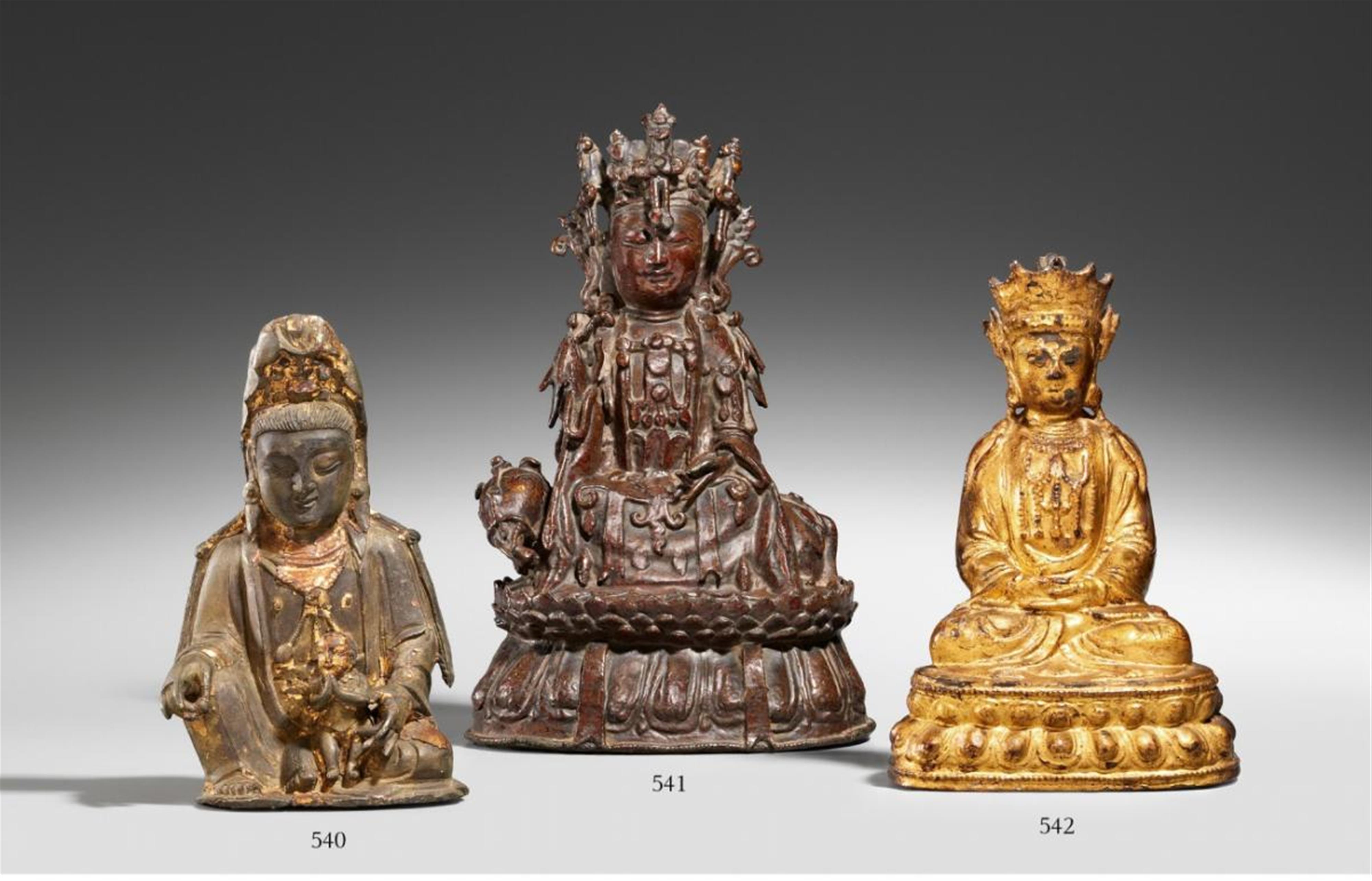 Der Bodhisattva Puxian auf Elefanten. Bronze. Späte Ming Zeit - image-1