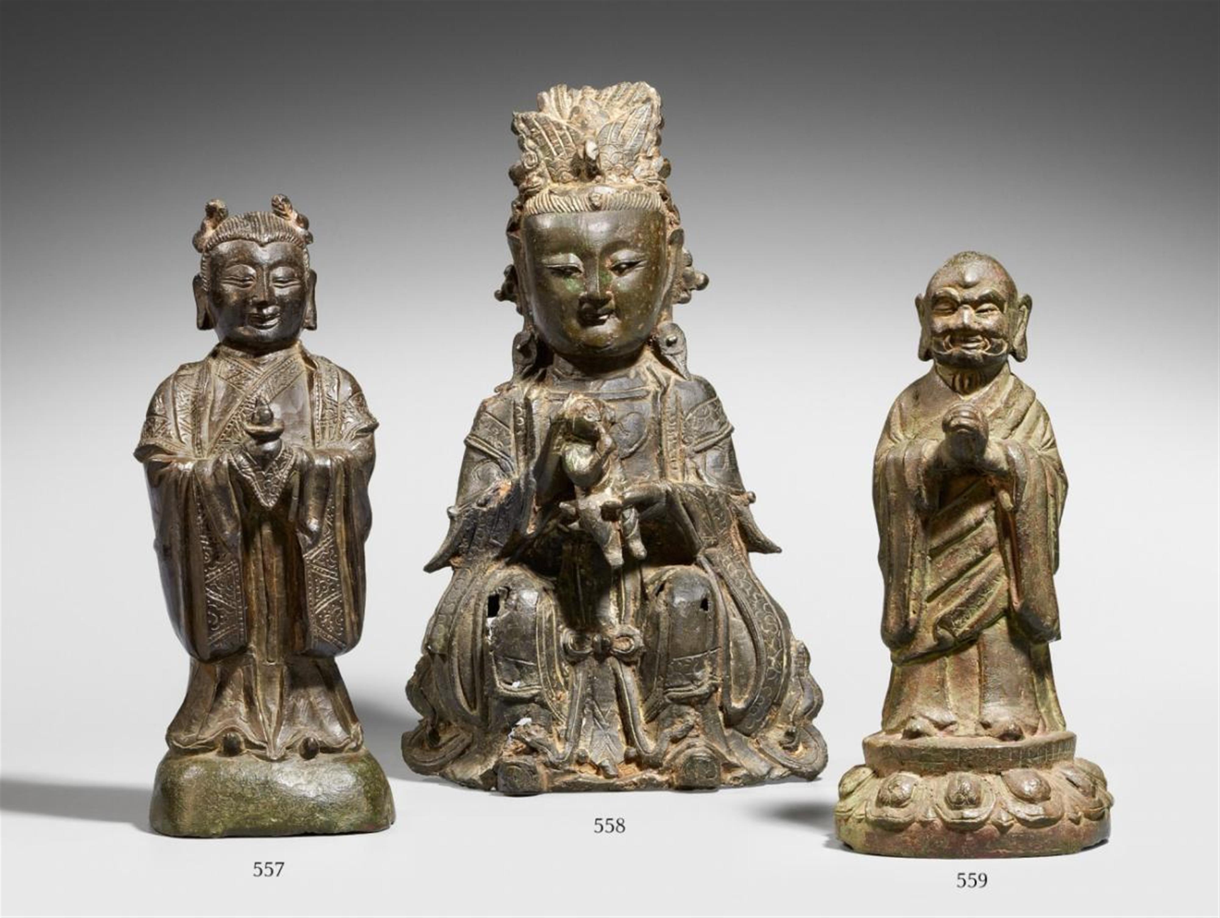A bronze figure of luohan Kasyapa. Ming dynasty - image-1
