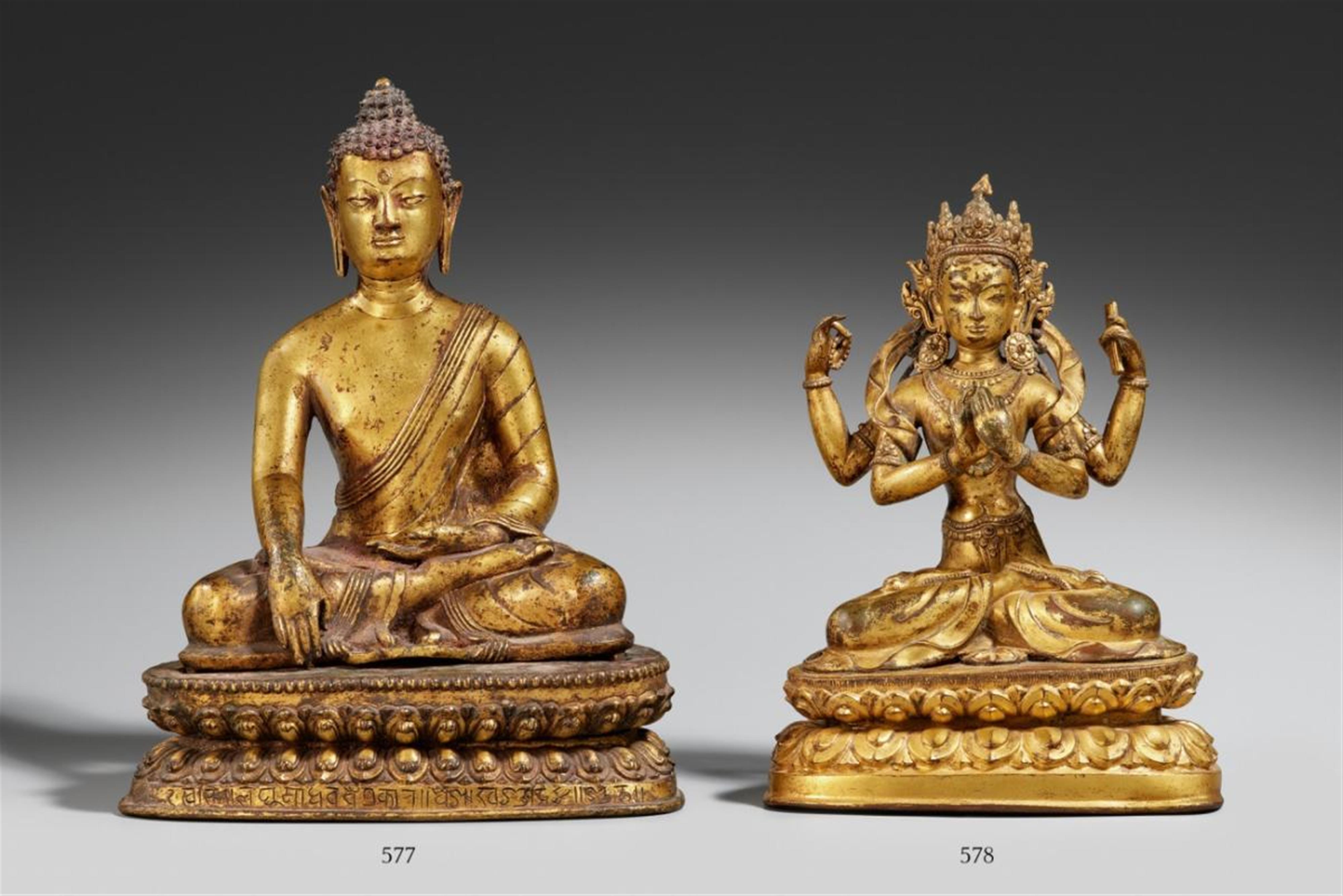 A gilt bronze figure of Prajnaparamita. Tibet. 17th century - image-1