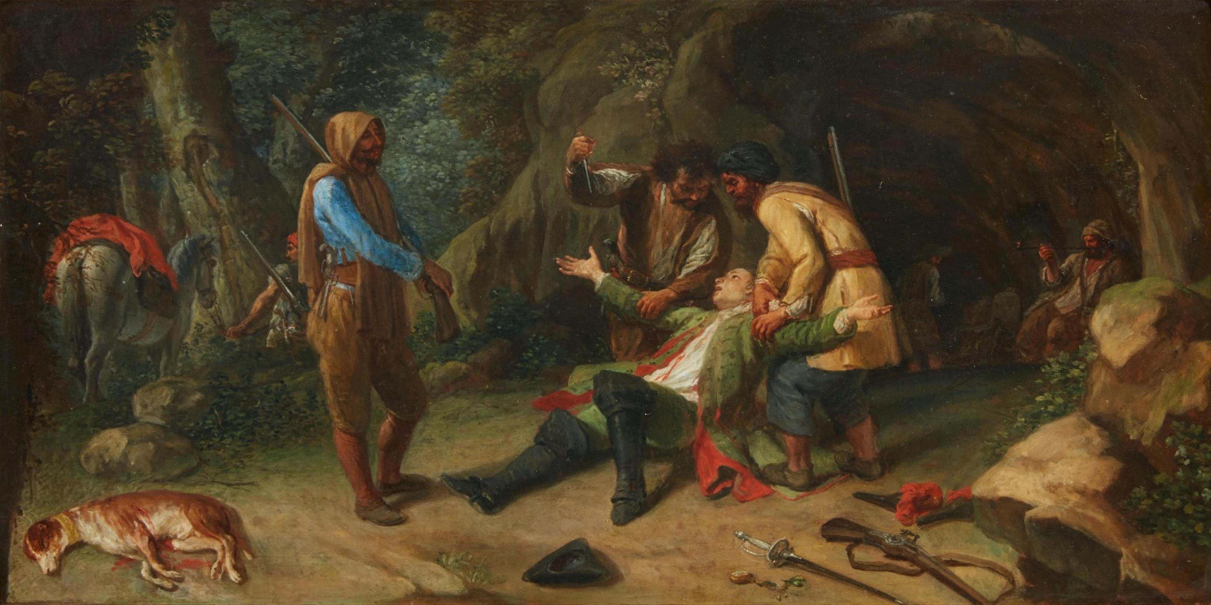 German School 19th century - The Robbery in the Woods - image-1