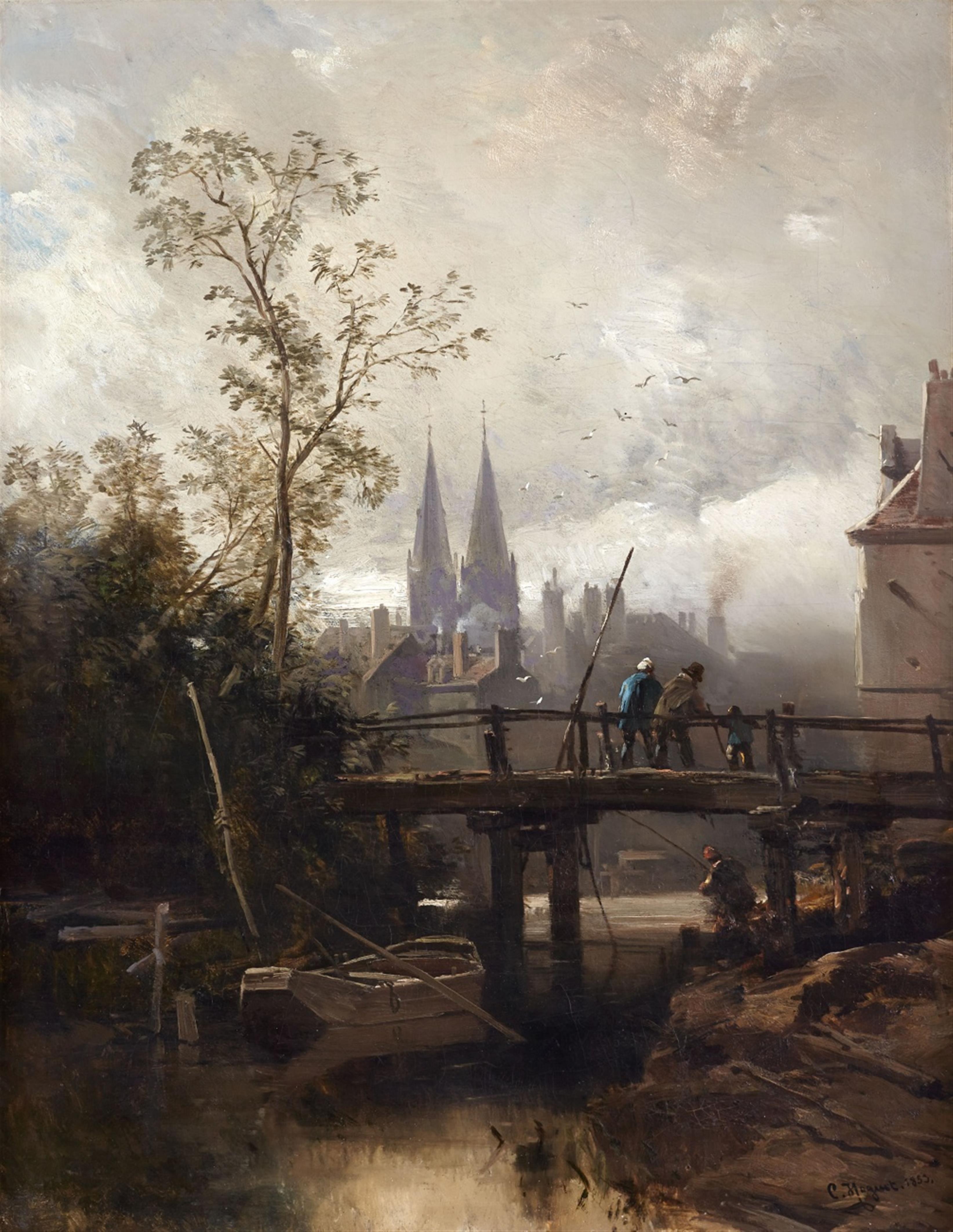 Charles Hoguet - Blick auf eine mittelalterliche Stadt - image-1