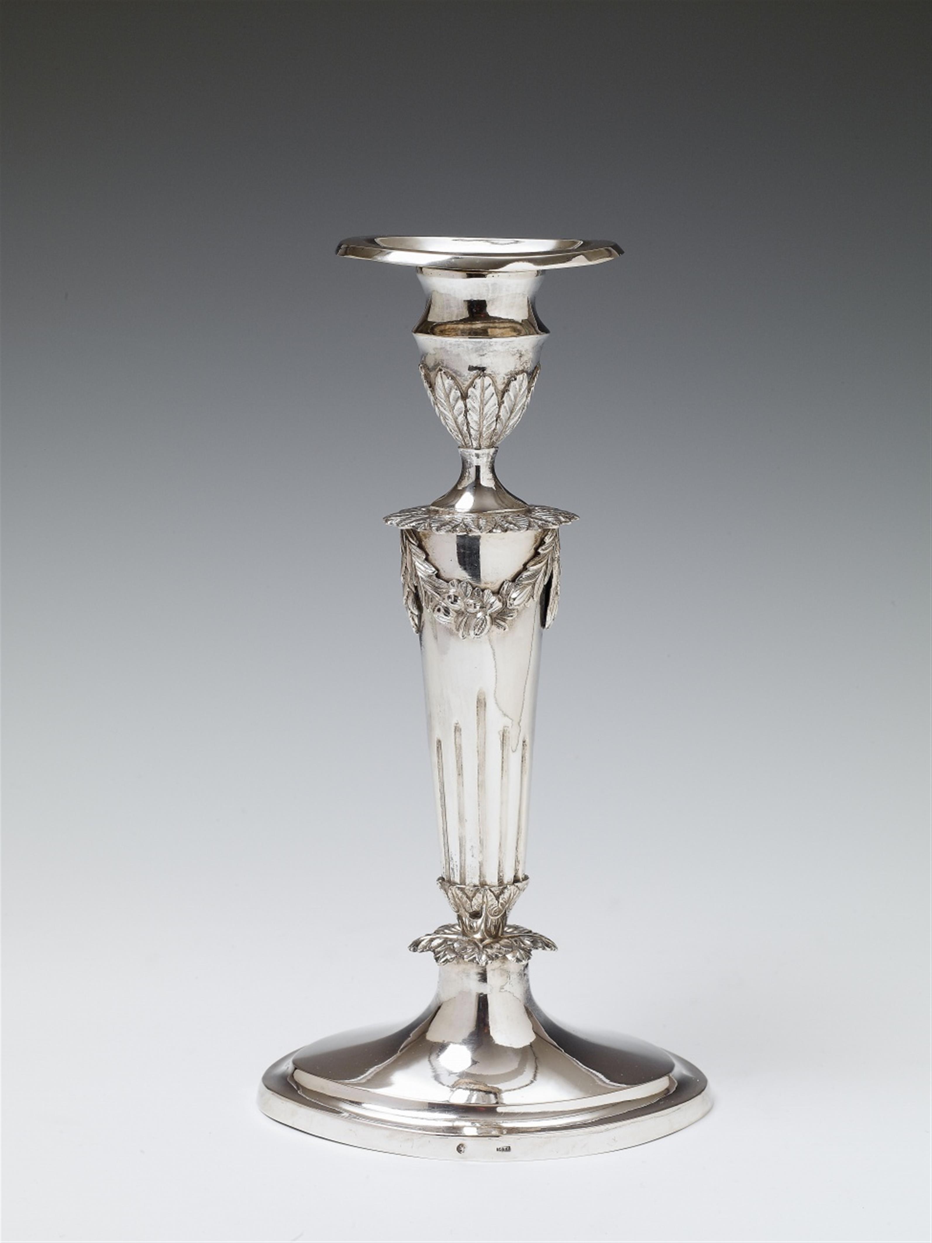 A Mainz silver neoclassical candlestick. Marks of Johann Anton I or II Lutz, early 19th C. - image-1