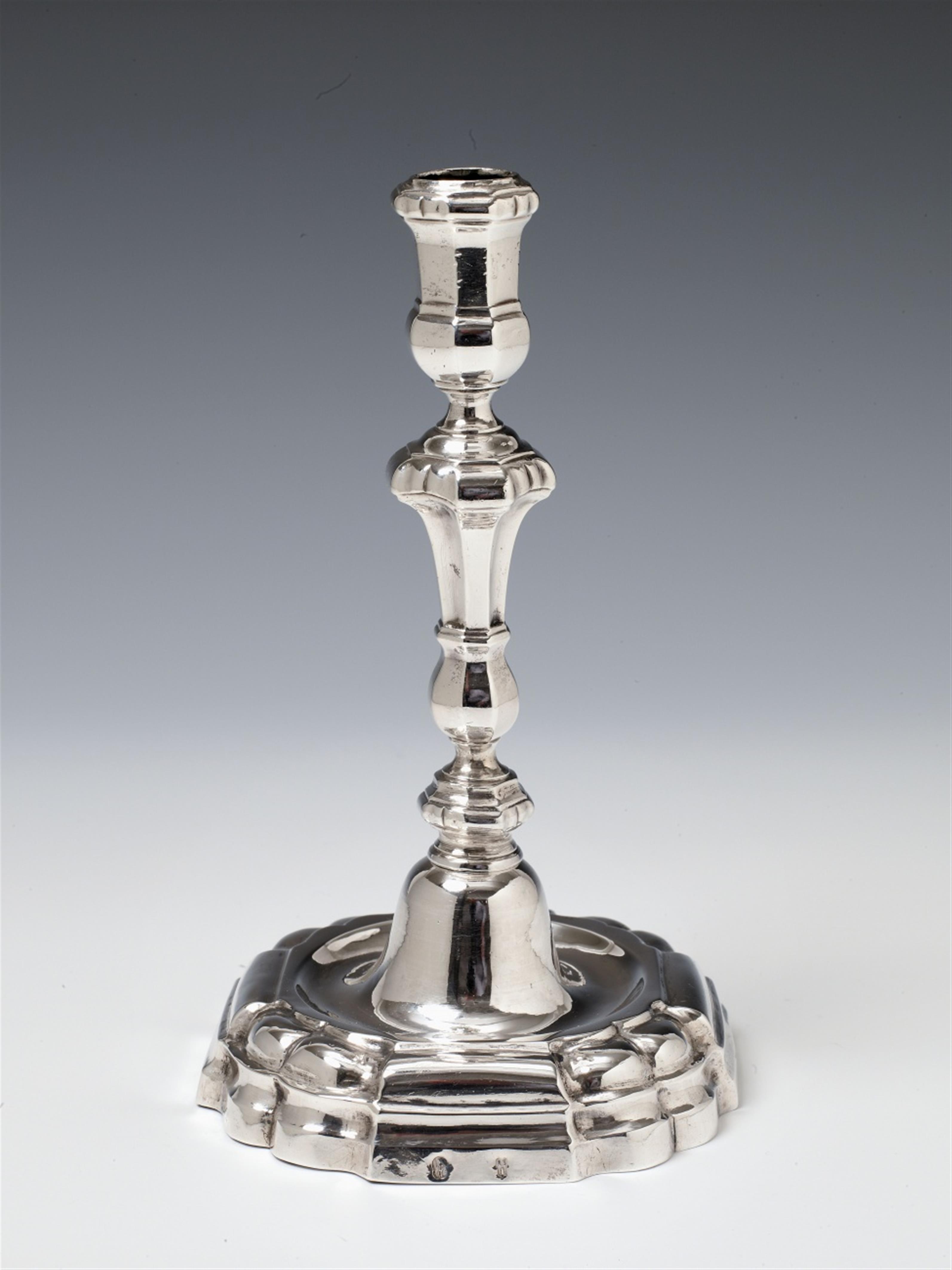 A Mannheim silver candlestick. Marks of Johann Conrad Kaltschmid, ca. 1740. - image-1