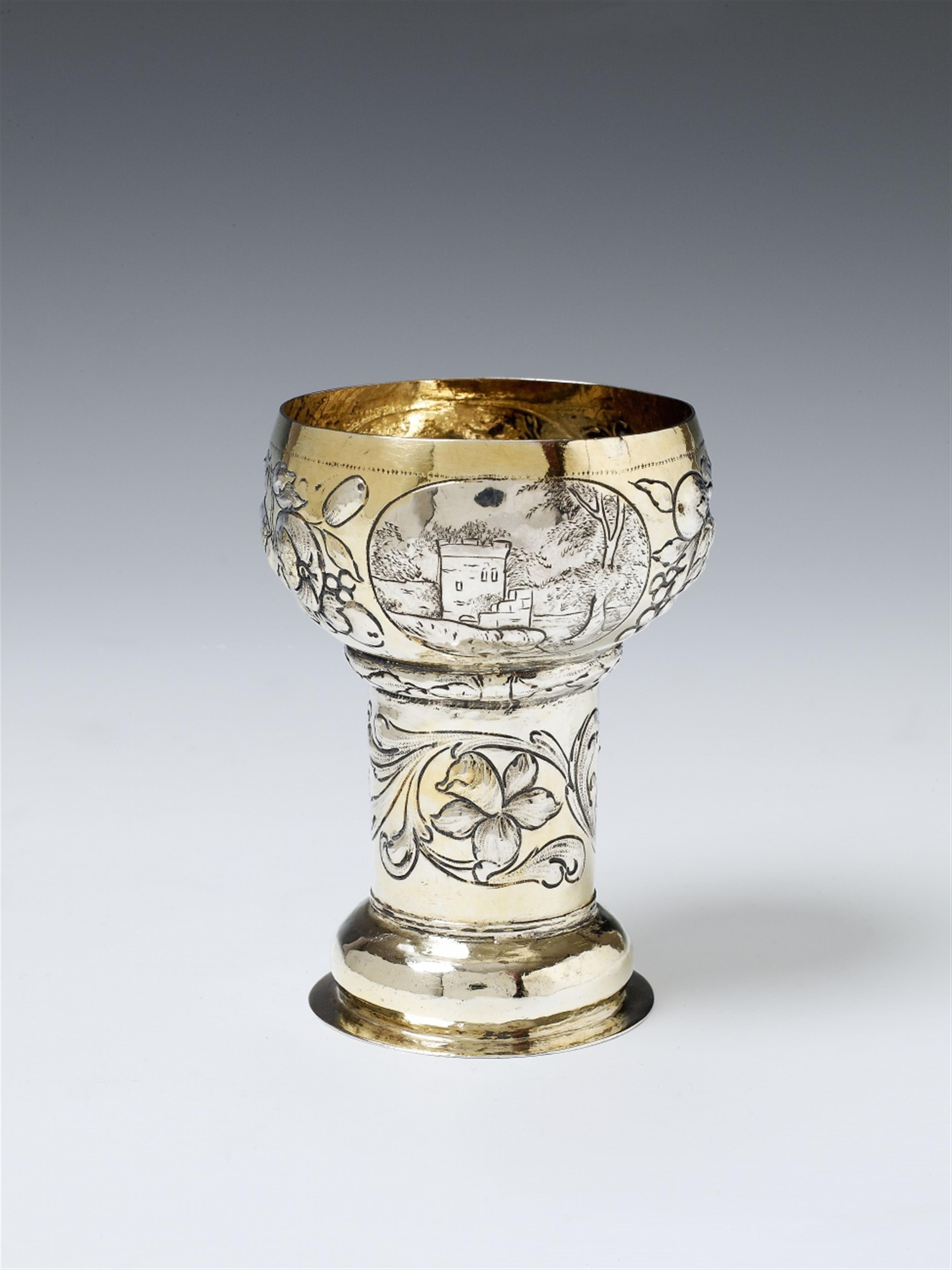 A Nuremberg silver gilt rummer. Marks of Christoph Hieronymus Clauß, 1691 - 1701. Traces of soldering. - image-1