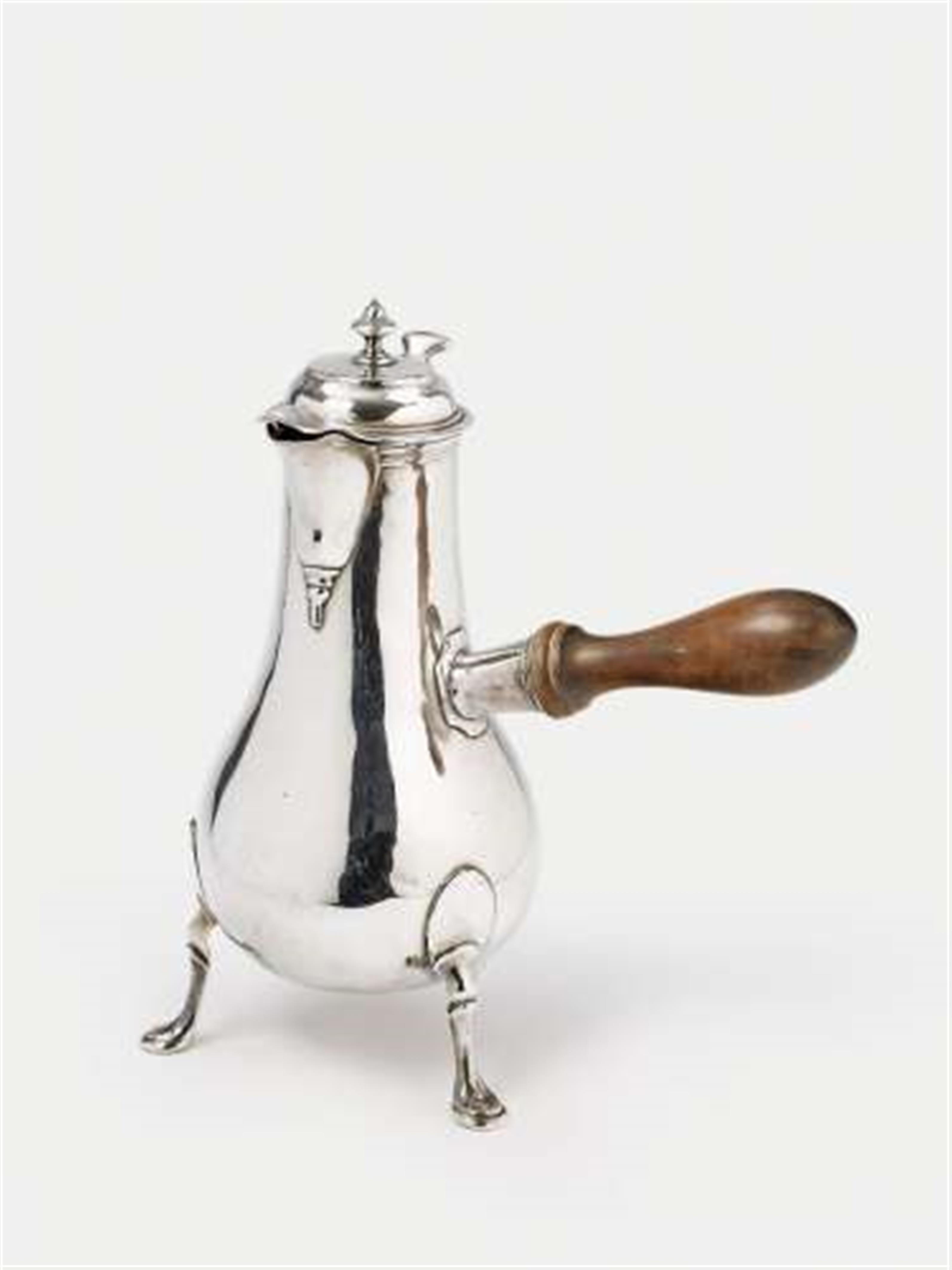 A Geneva silver interior gilt coffee pot. Illegible maker's mark '...LF', ca. 1780. - image-2