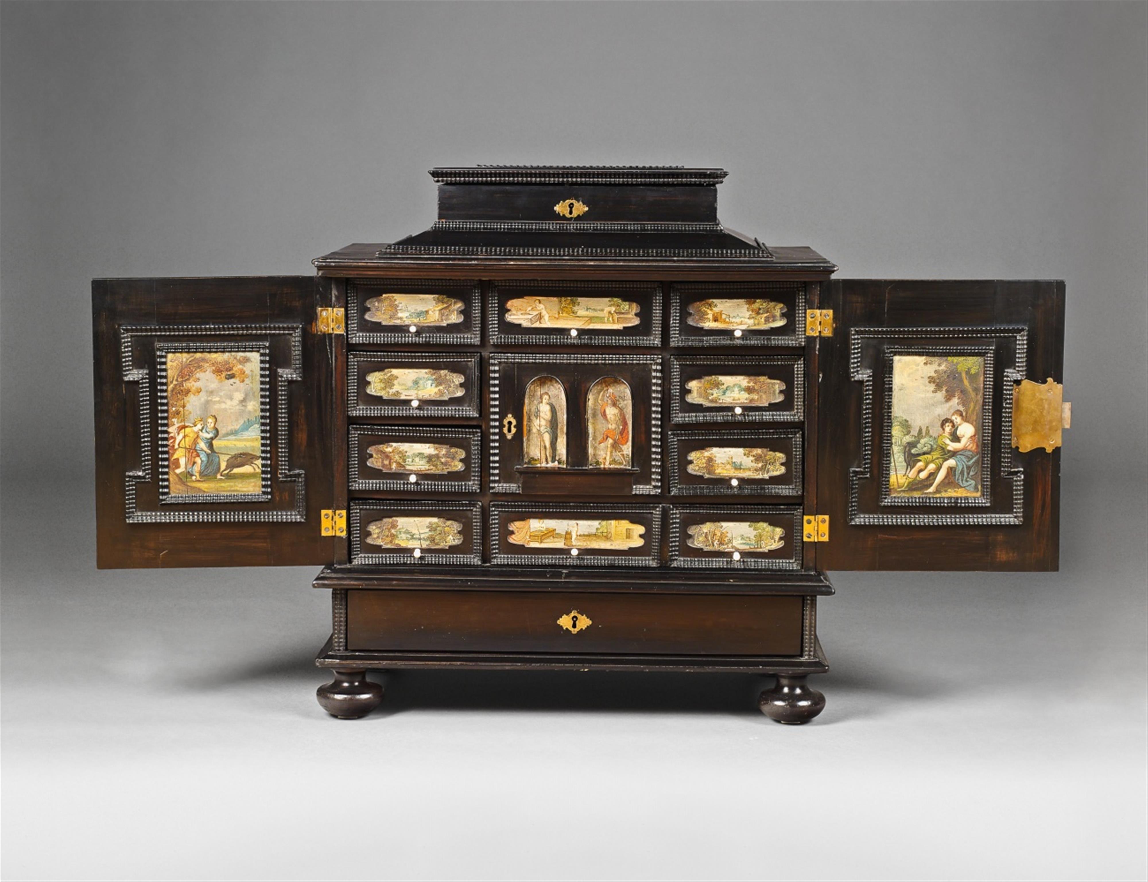 A Flemish painted ebony cabinet. - image-1