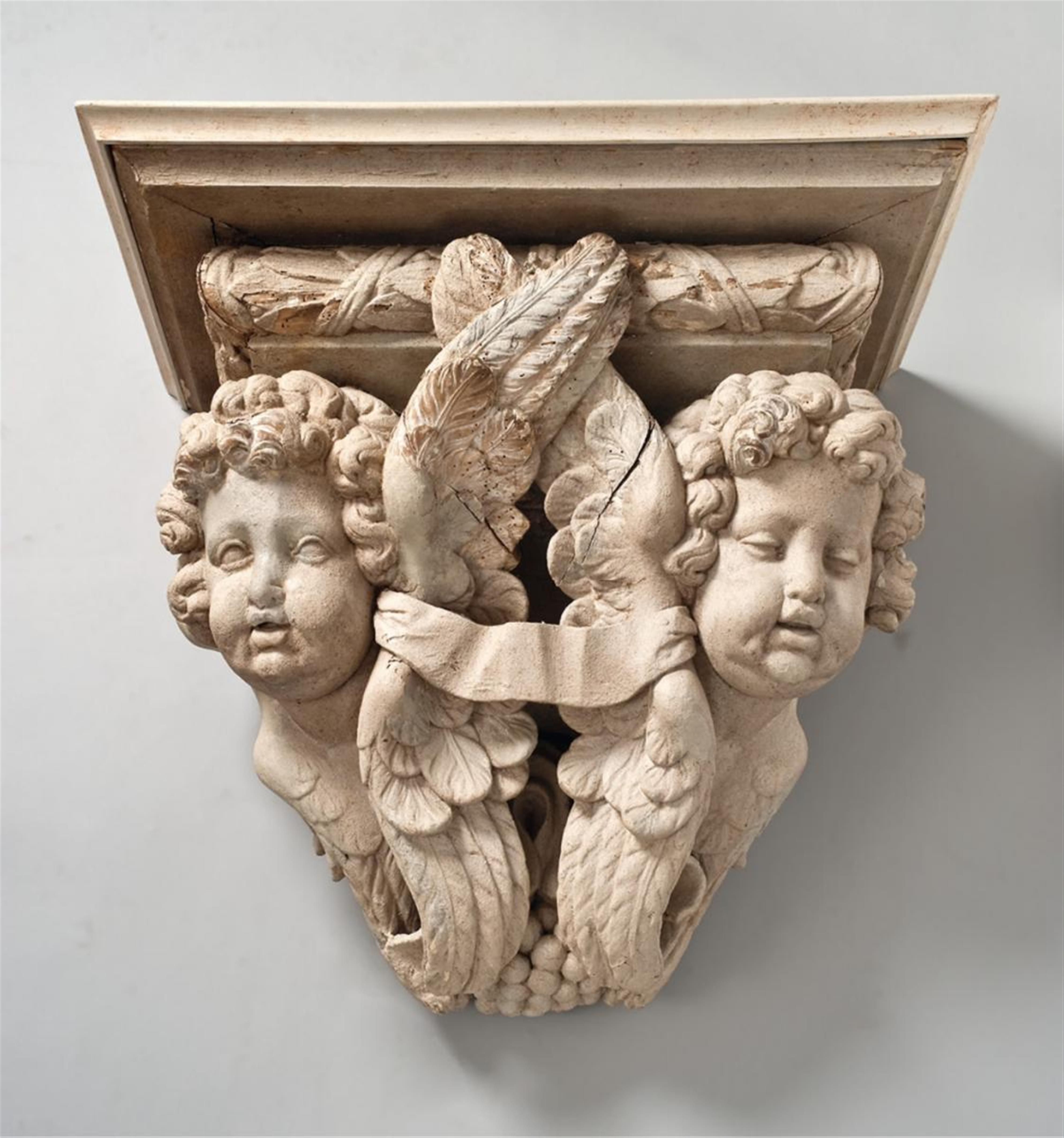 A baroque painted softwood bracket. - image-1