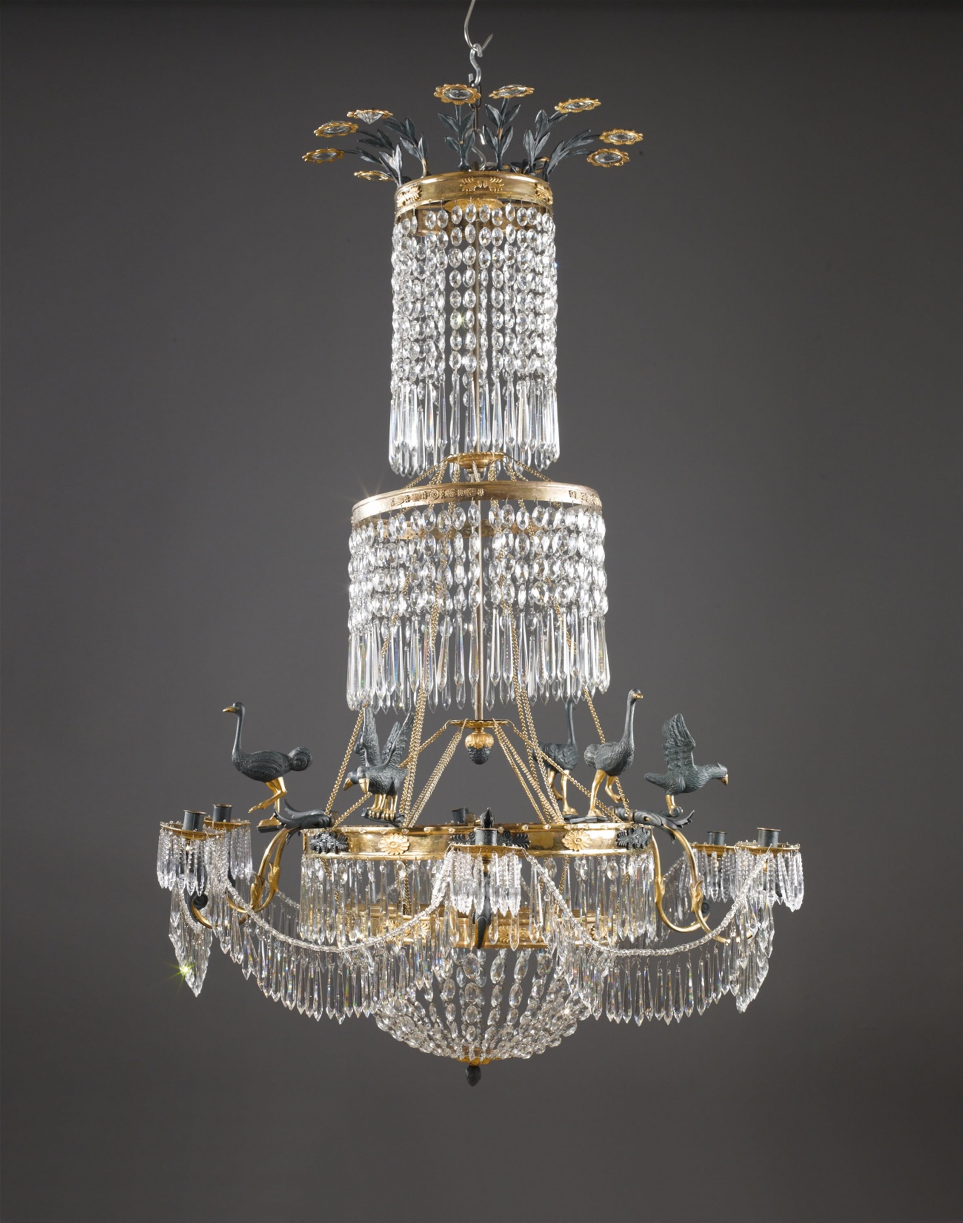 A rare Empire gilt bronze chandelier. - image-3