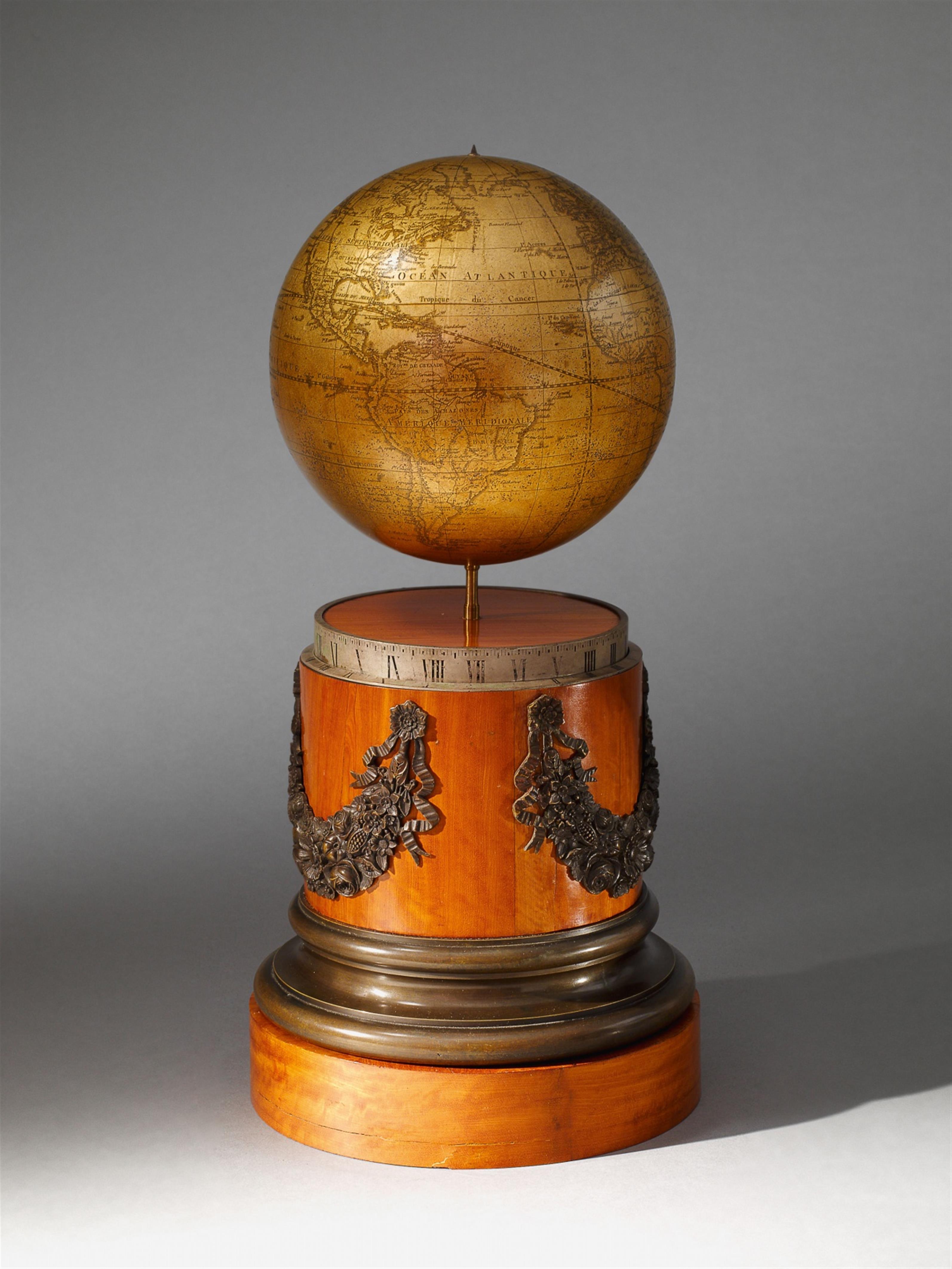 A rare horizontal clock formed as a globe. - image-2